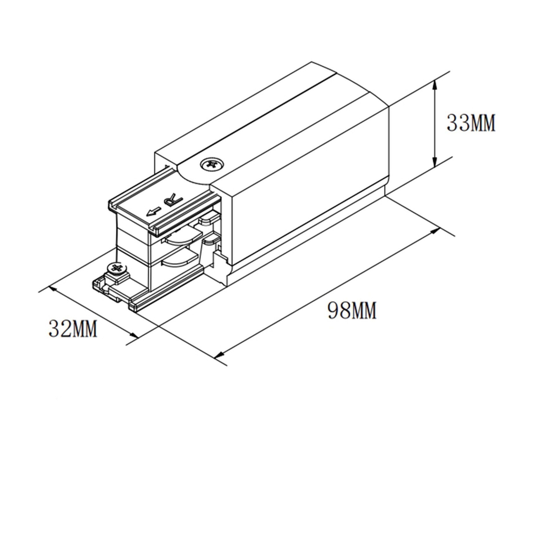 END FEED POLARITY RIGHT WHITE