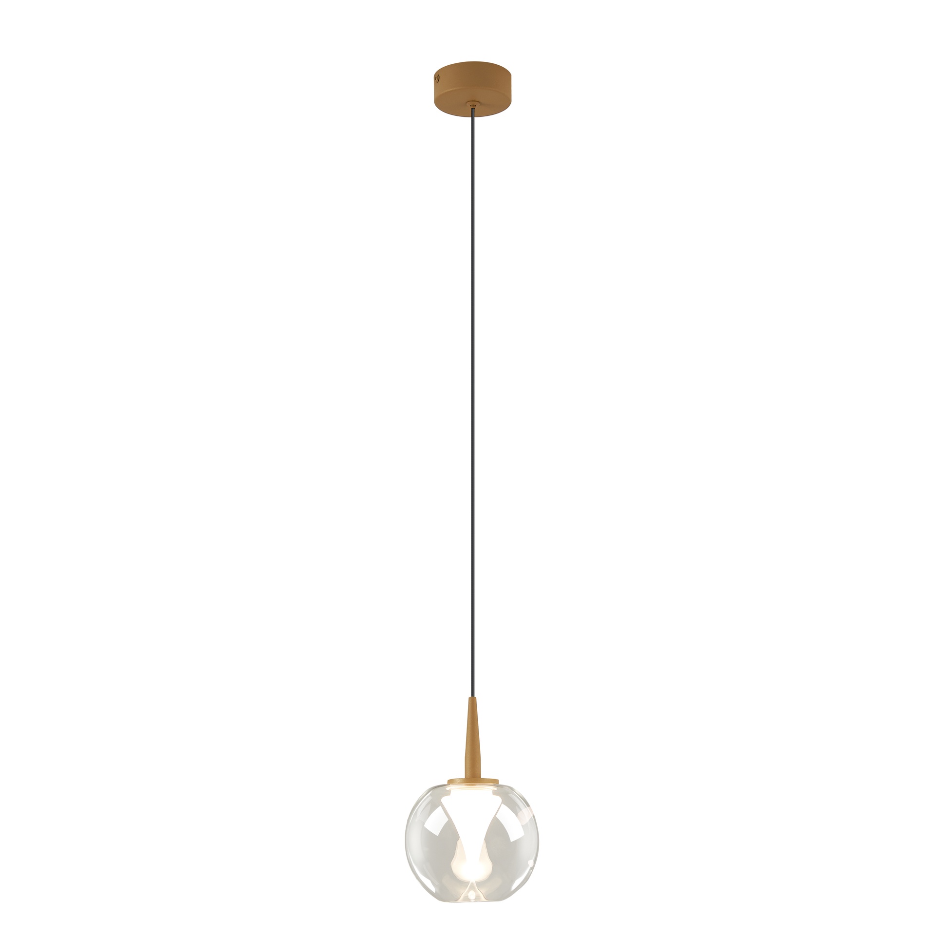 ANDROMEDA * PENDANT 1L - GOLD BASE PLATE - TRANSPARENT GLASS 8941