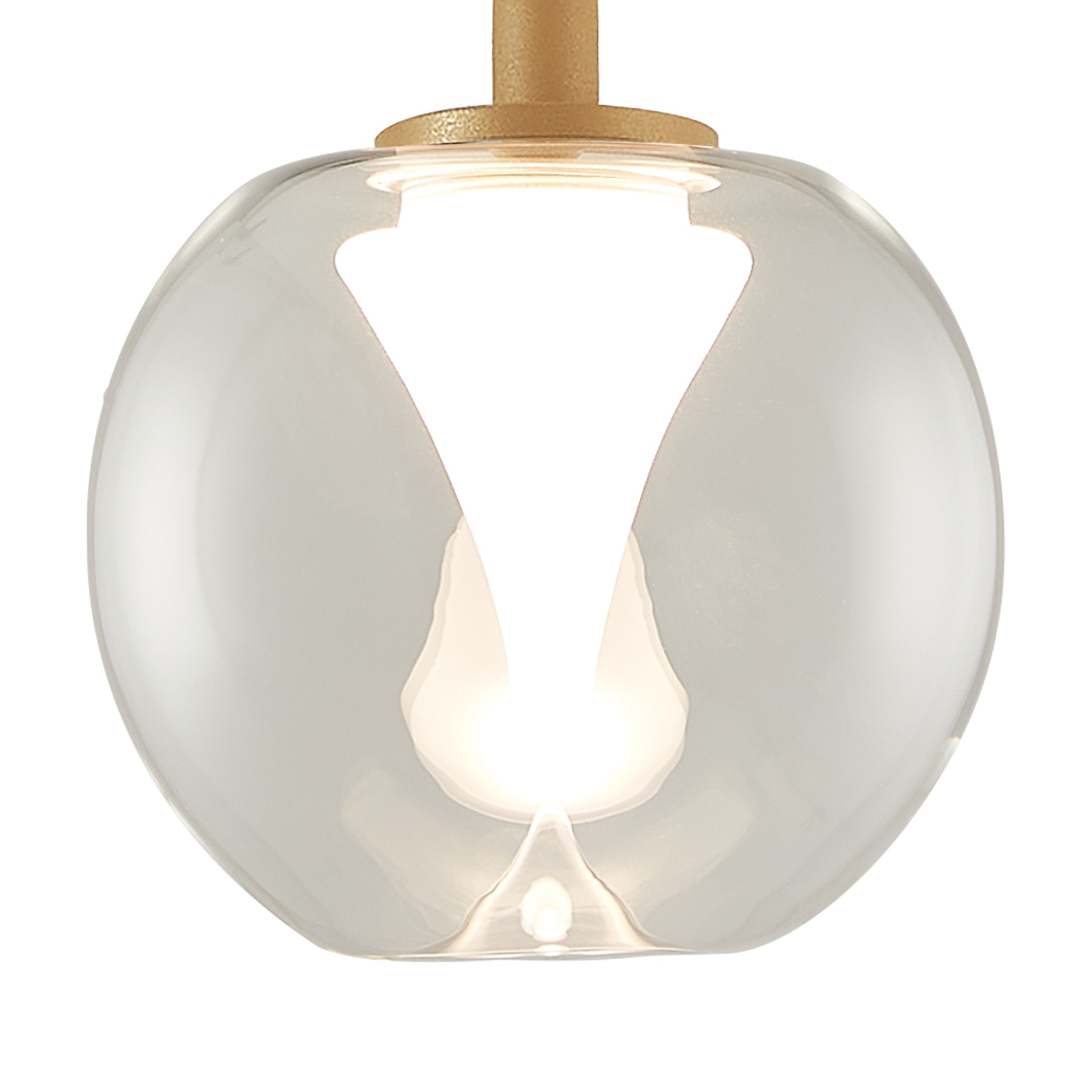 ANDROMEDA * PENDANT 1L - GOLD BASE PLATE - TRANSPARENT GLASS 8941