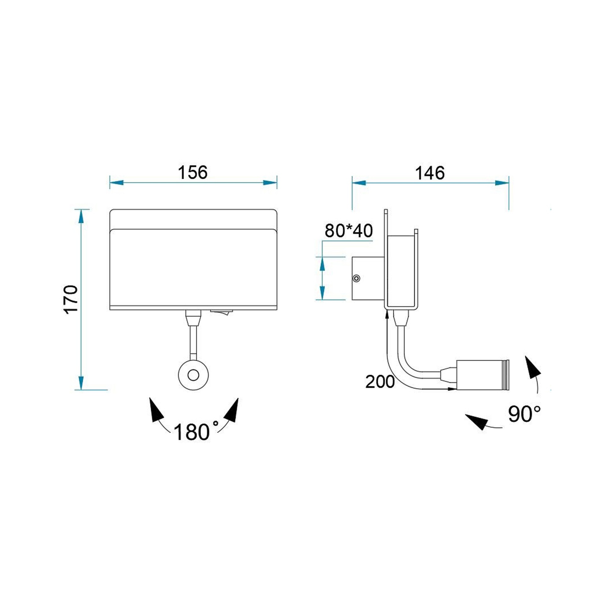 ***OFER/DES*** CABARETE * WALL LAMP WHITE 1+1L - 3+3 W - 3000k 