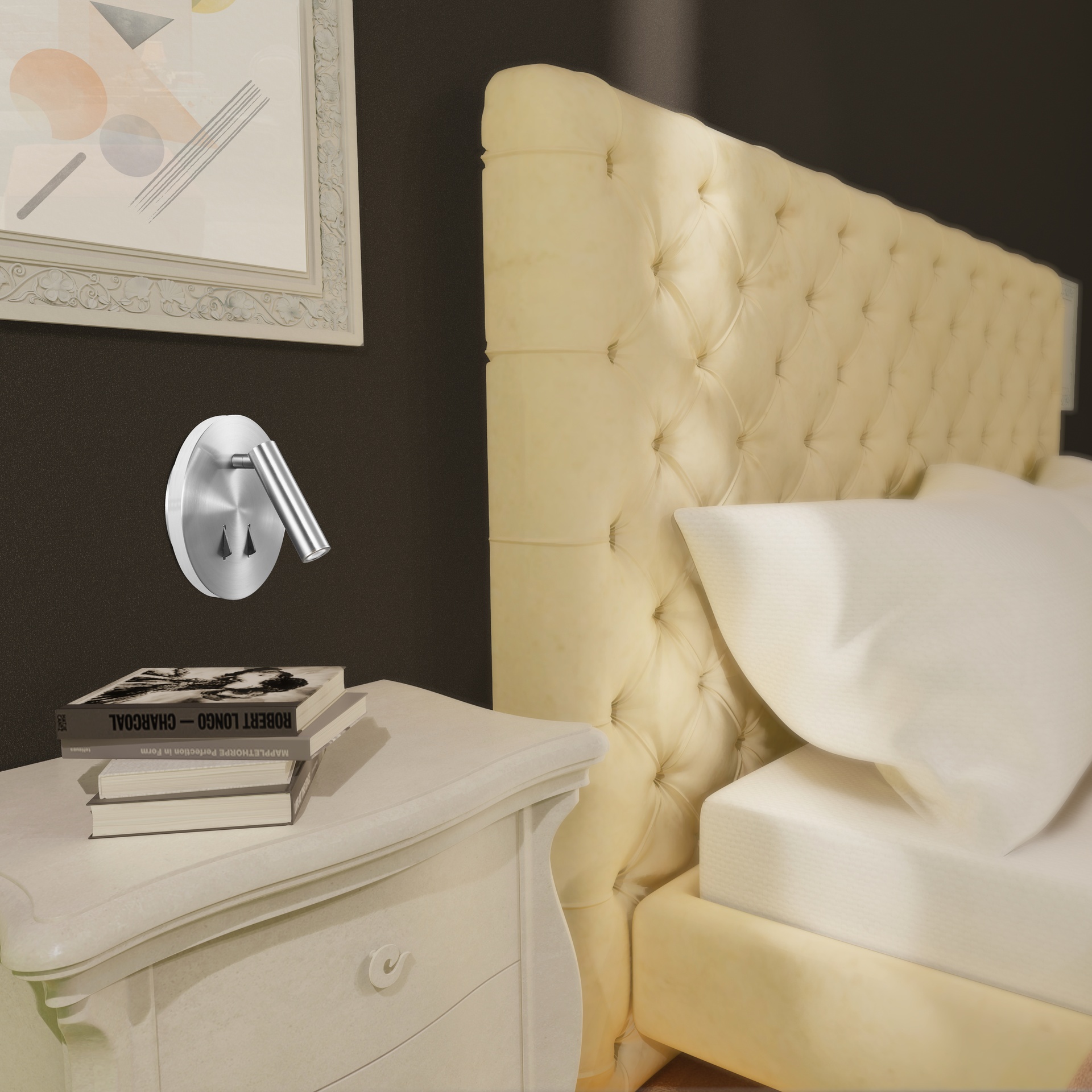 CAYMAN R* LED WALL LAMP/ READING - SATIN NICKEL  3W+6W 3000K