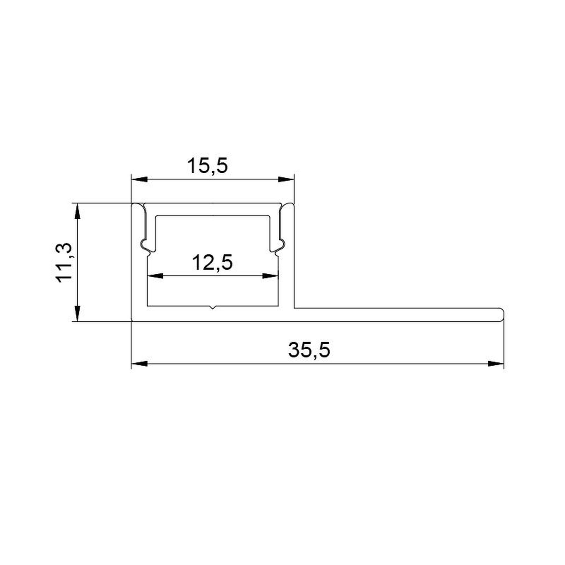 PROFILO ALLUMINIO EMP. 2000*35*11mm