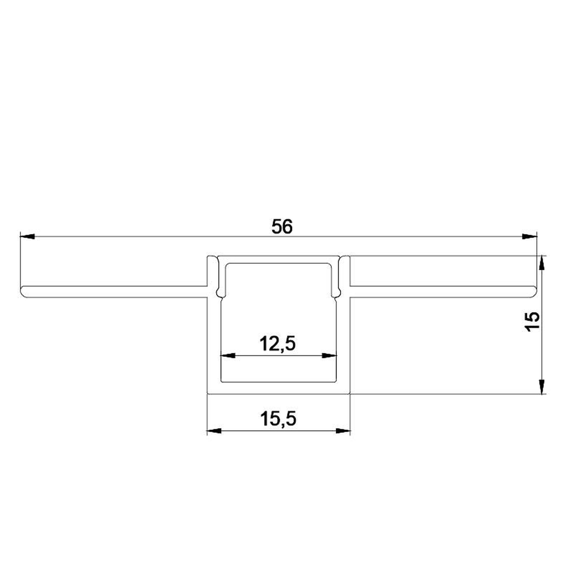 RECESSED ALMINIUM PROFILE. 2000*56*15mm