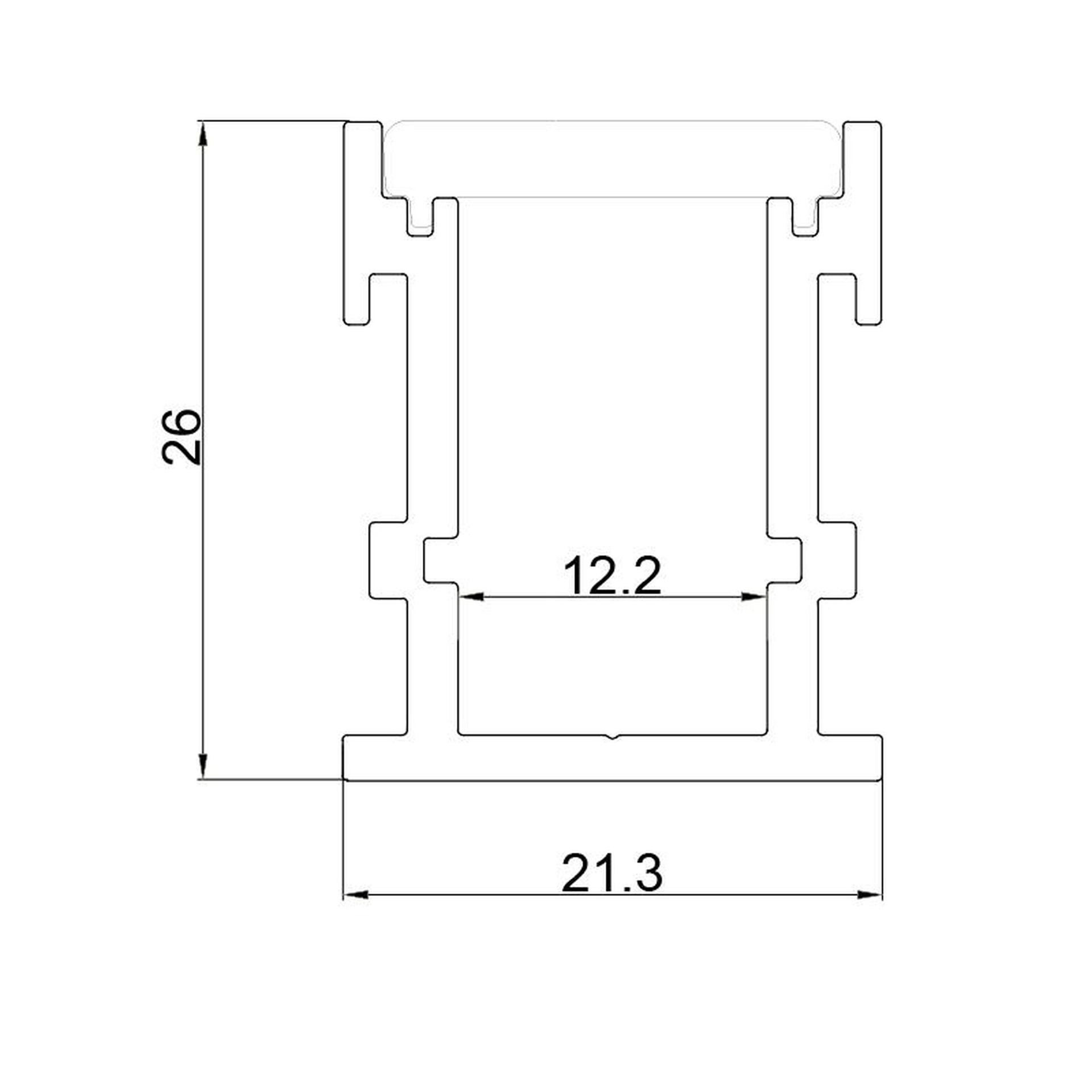 PROFILO ALLUMINIO SUELO  2000*21,3*26mm