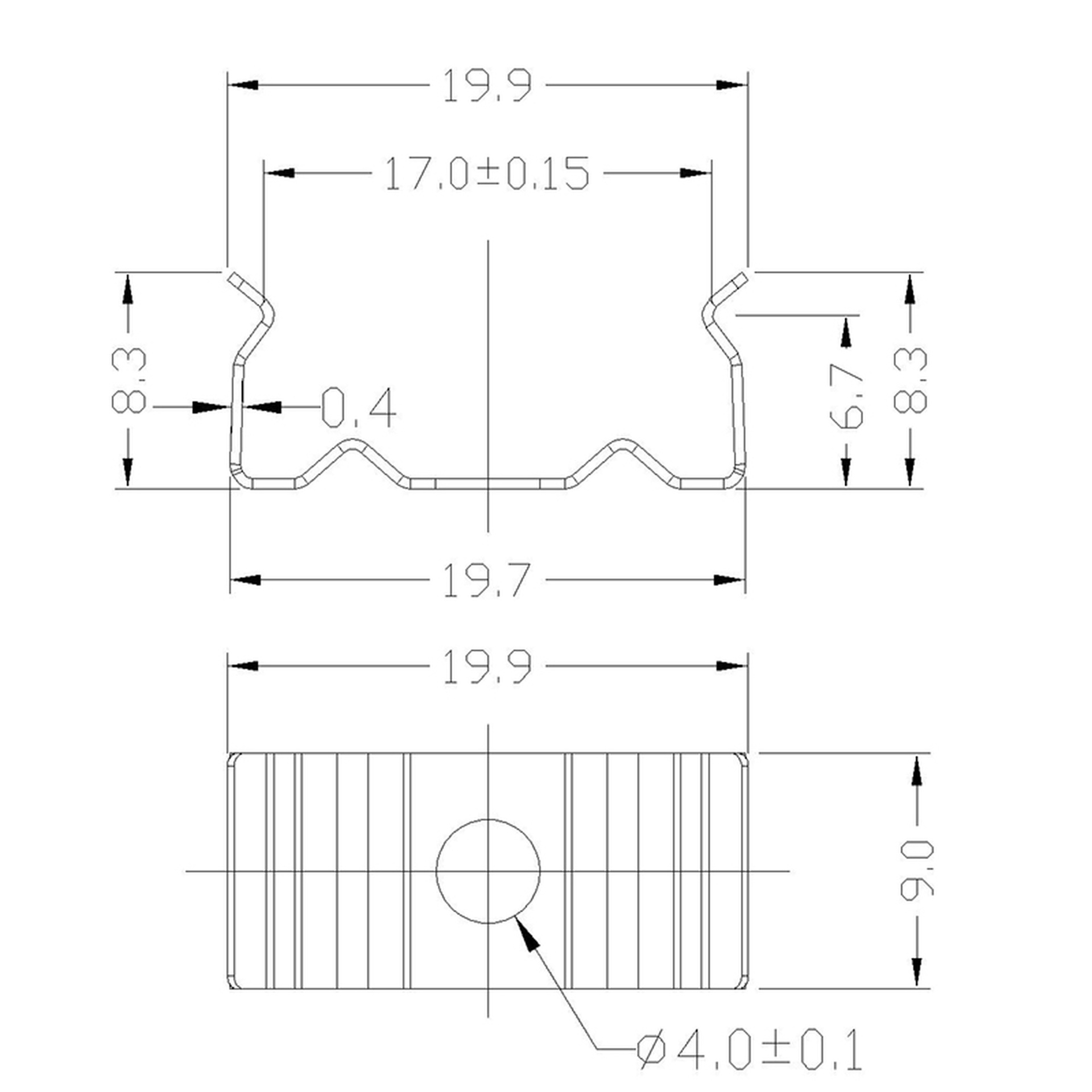 STAINLESS STEEL FIXING CLIP  2000*17.3*15,3mm