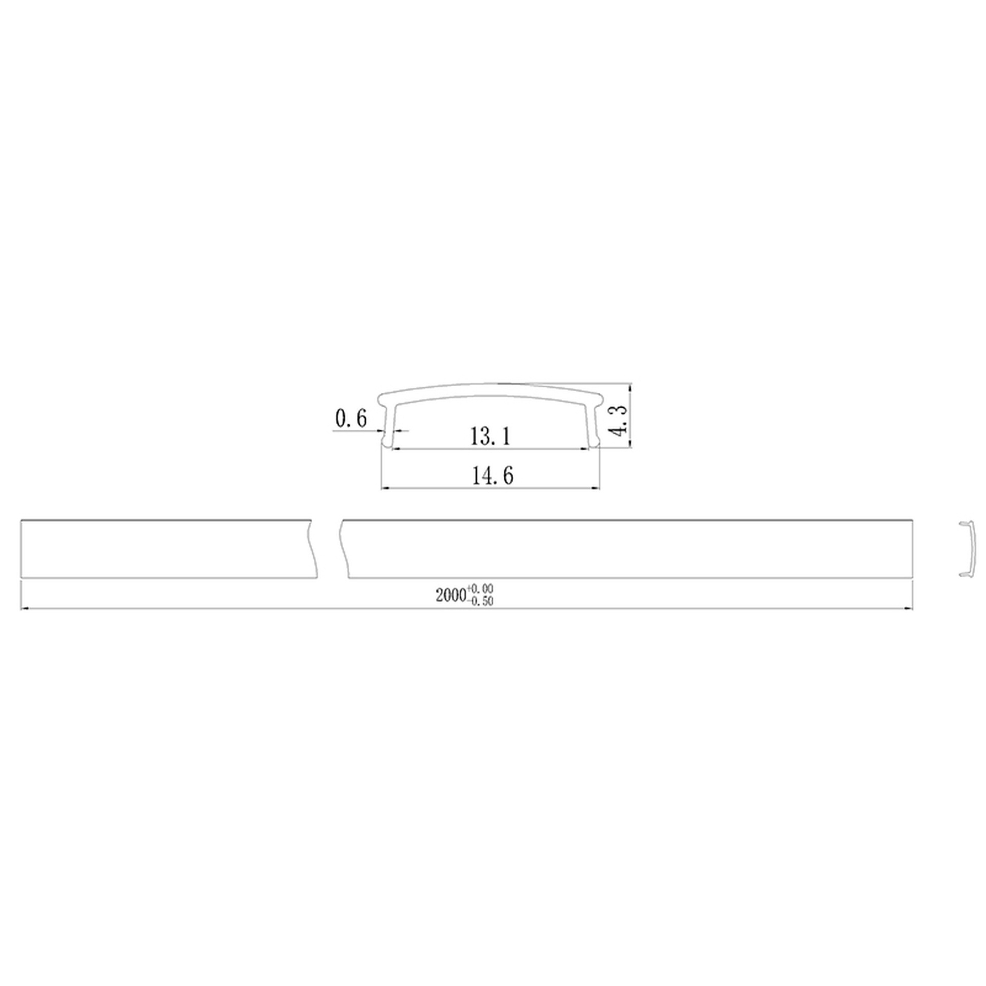 ALMINIUM PROFILE 2000*17.1*15,3mm