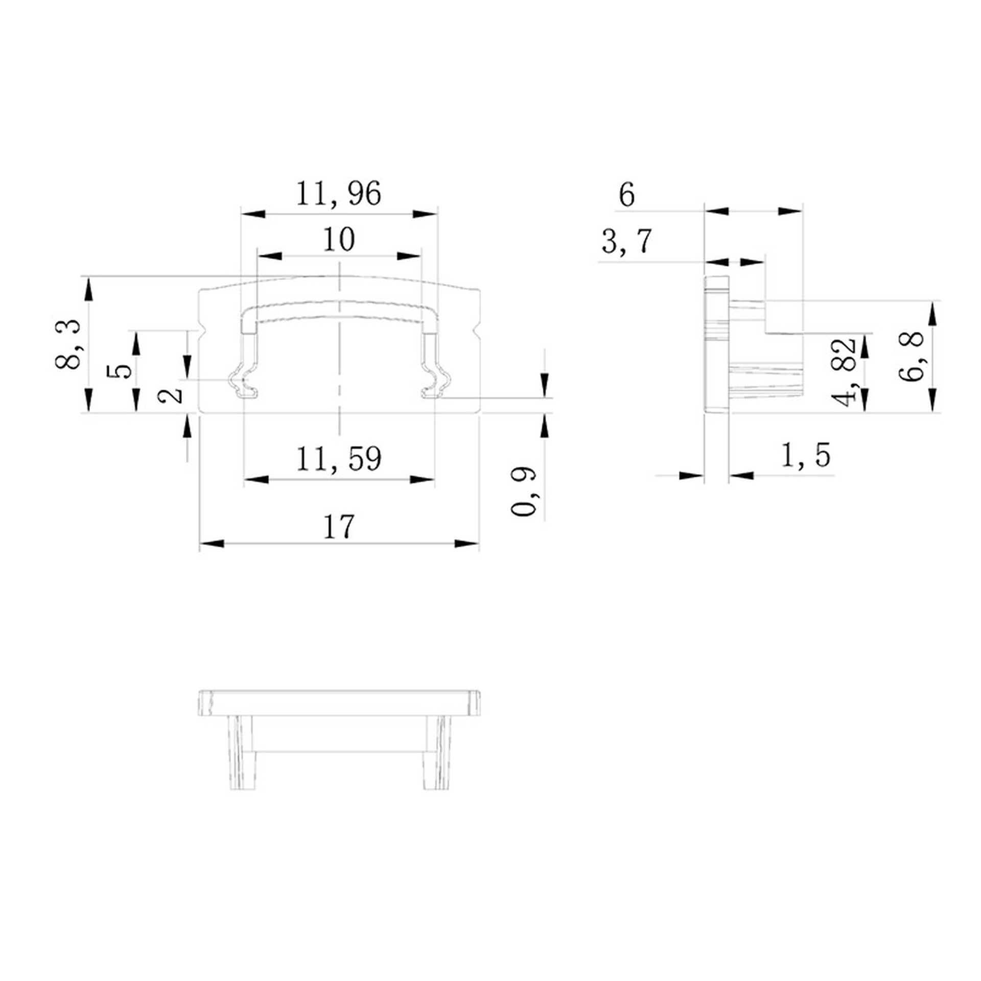 ALMINIMUM PROFILE - 2000*17.1*8.5mm