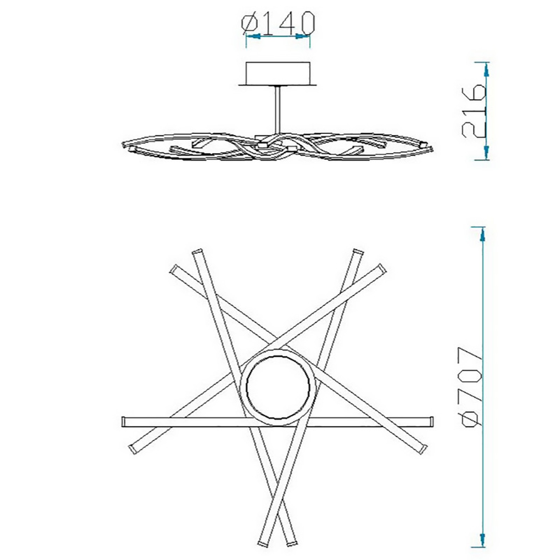 Aire · Luminaires de plafond · Argent chromé