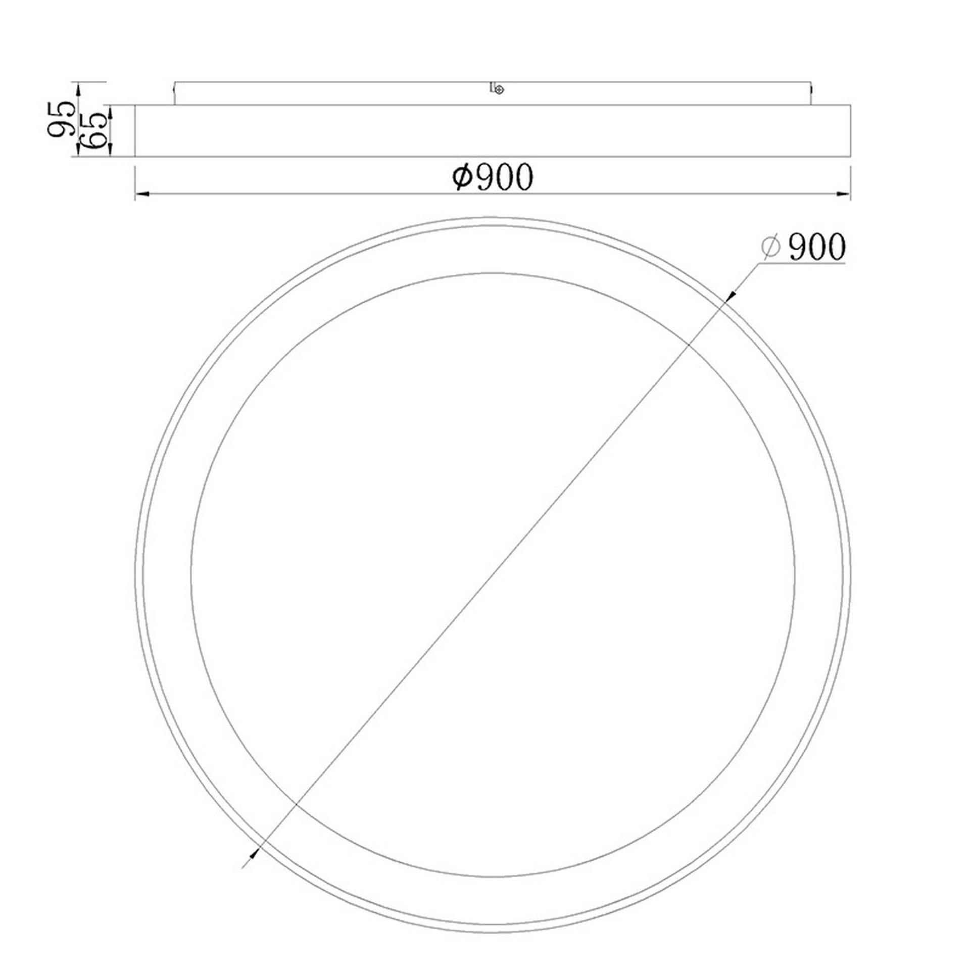 Niseko * Plafoniera rotonda Led 90 Cm - 3000K - Legno