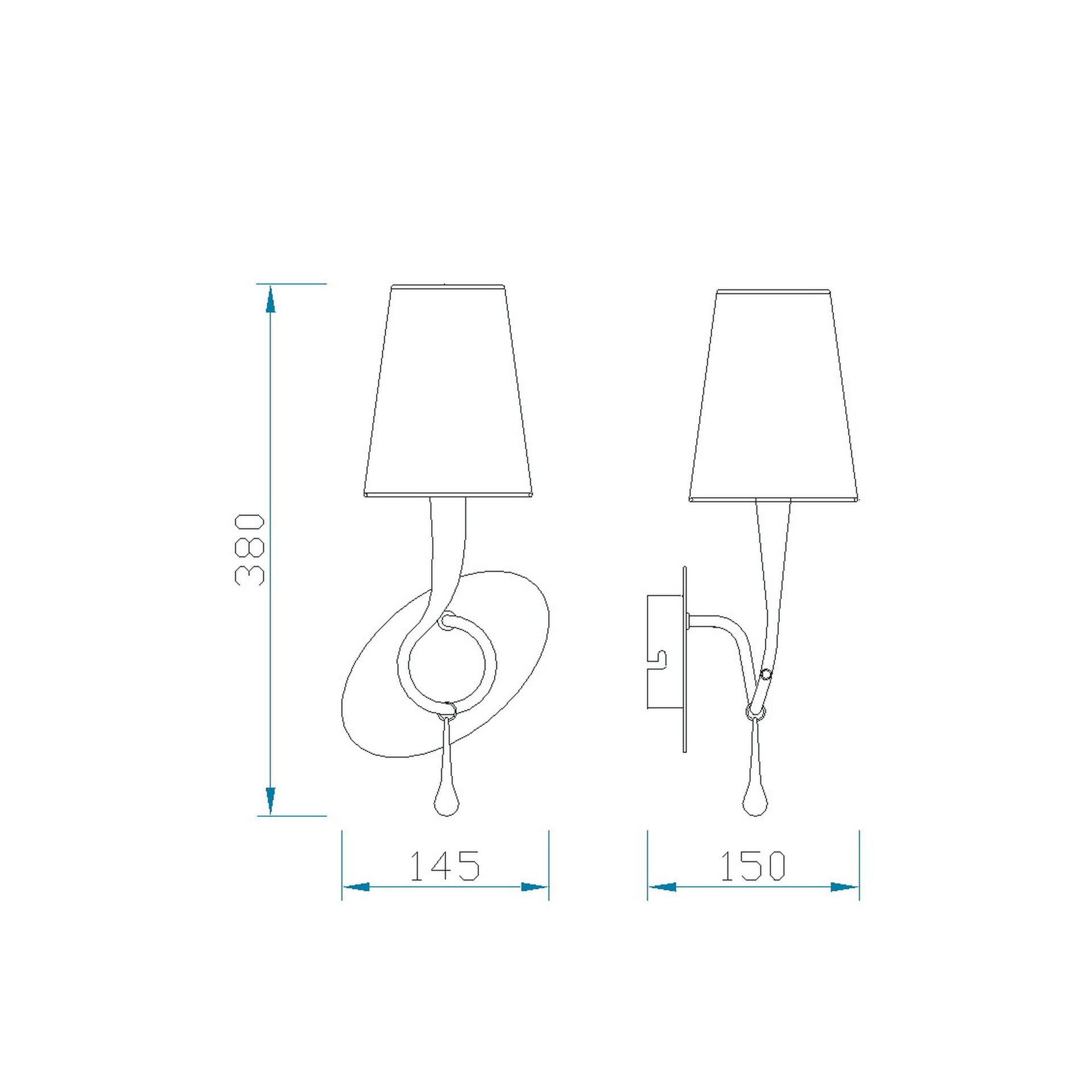 Paola · Luminaires muraux · Peinture argentée