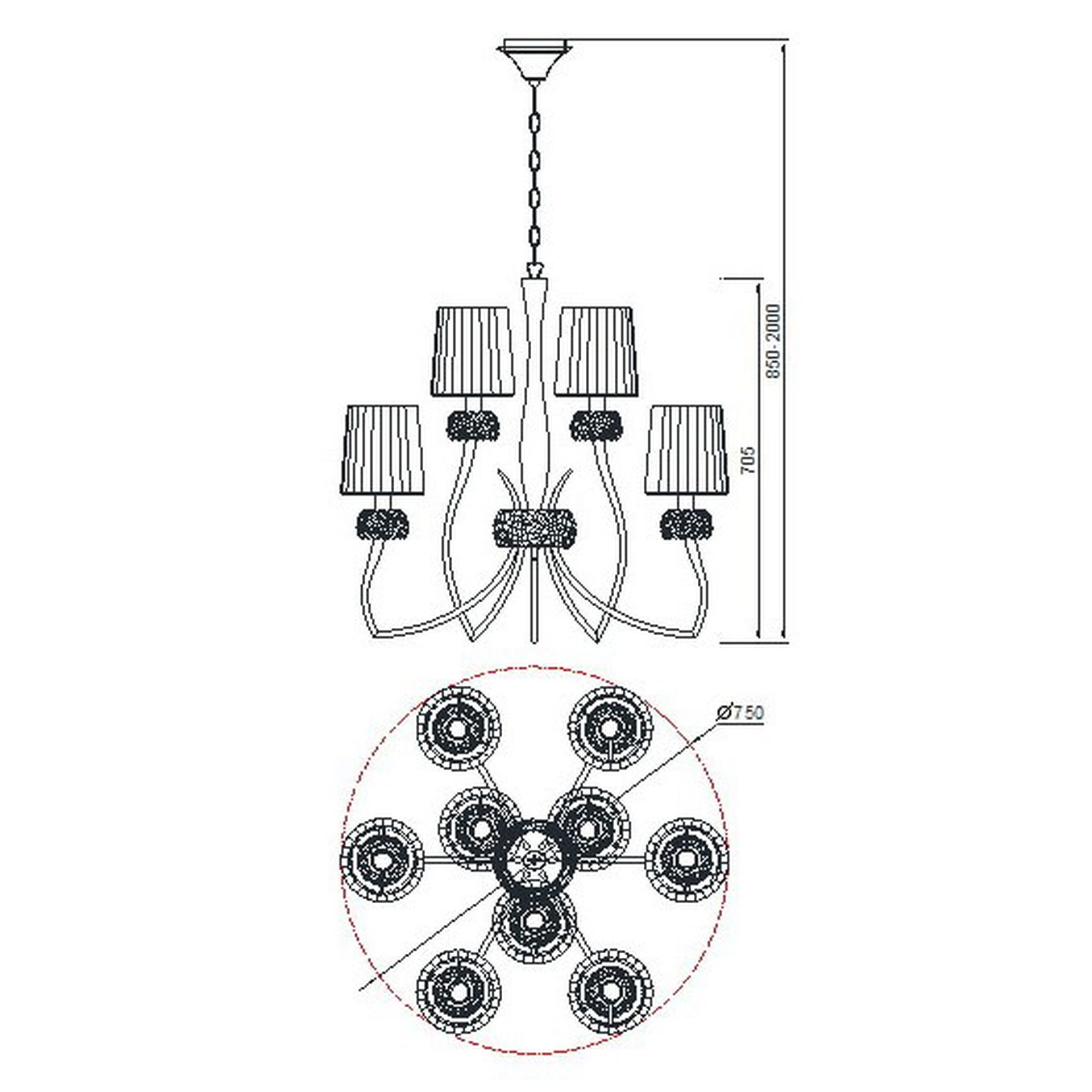 ***OFER/DES***  LOEWE CUOIO * LAMPADA 6+3L