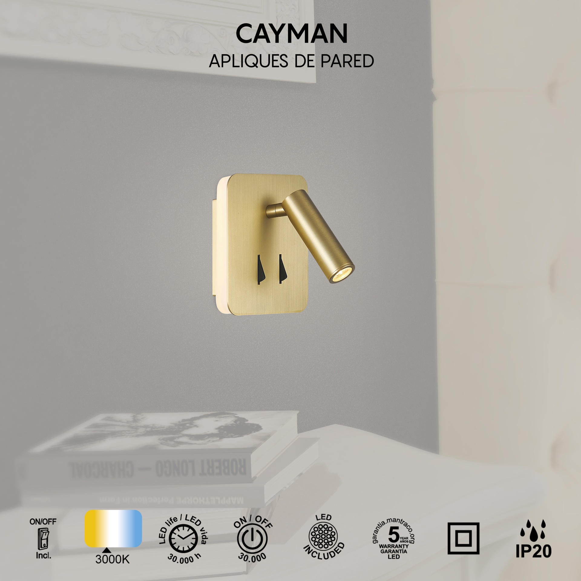 Cayman · Luminaires muraux · Or