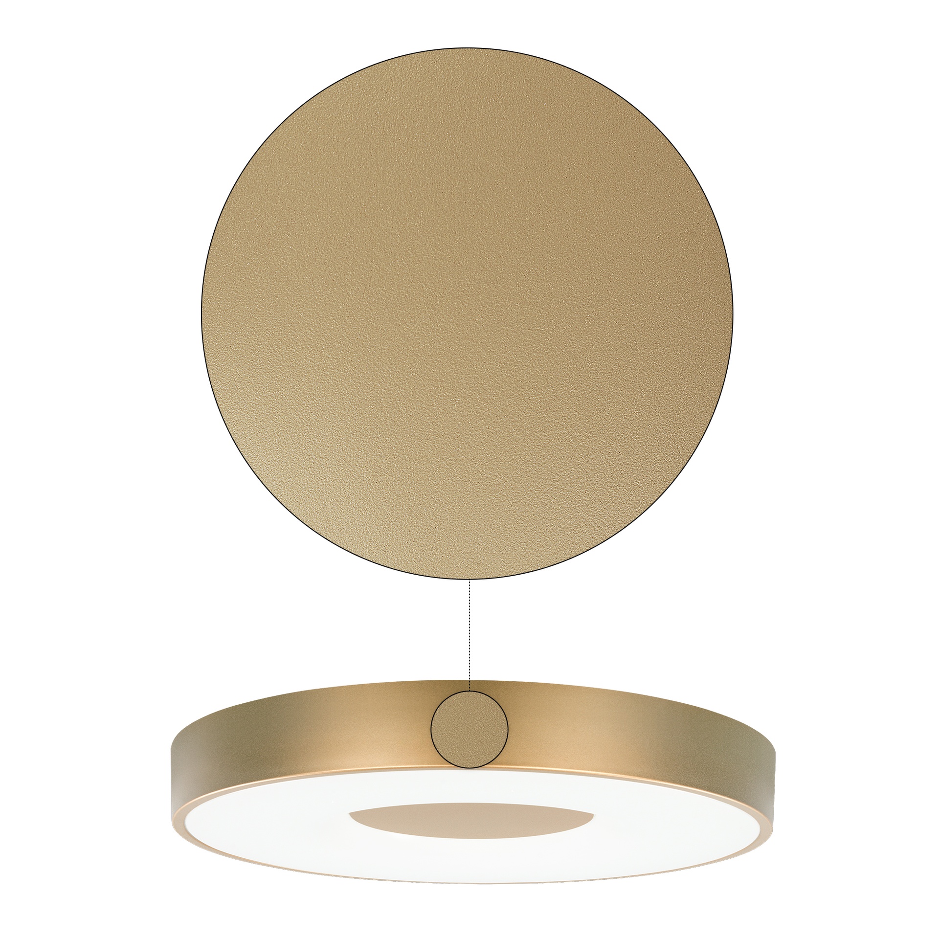 COIN * PLAFONNIER LED ROND 80W - 2700-5000K - AVEC TÉLÉCOMMANDE - OR