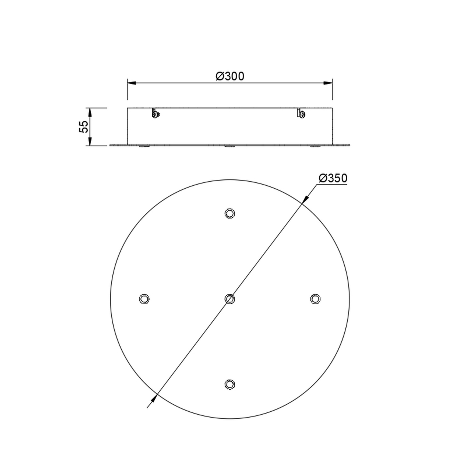 MODULAR LIGHT * PLATE 5L -  CHROME