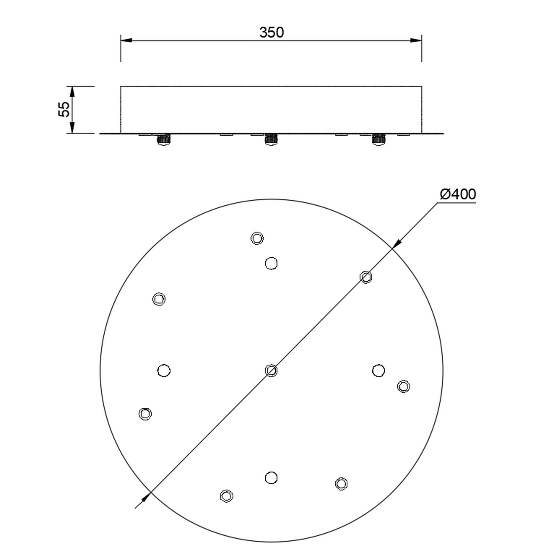 MODULAR LIGHT * PLATE 8L -  BLACK