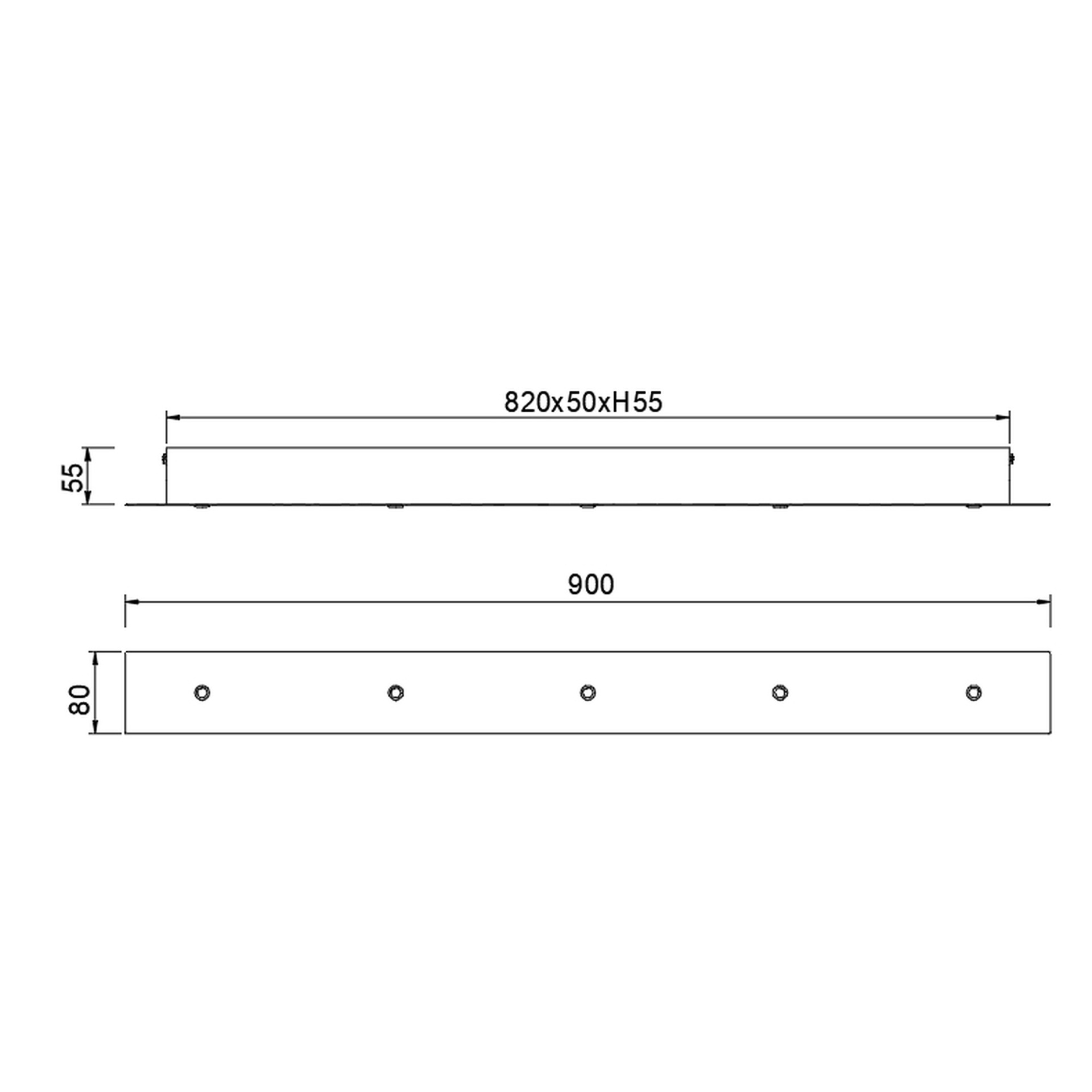 MODULAR LIGHT * PLATE LINE 5L -  BLACK