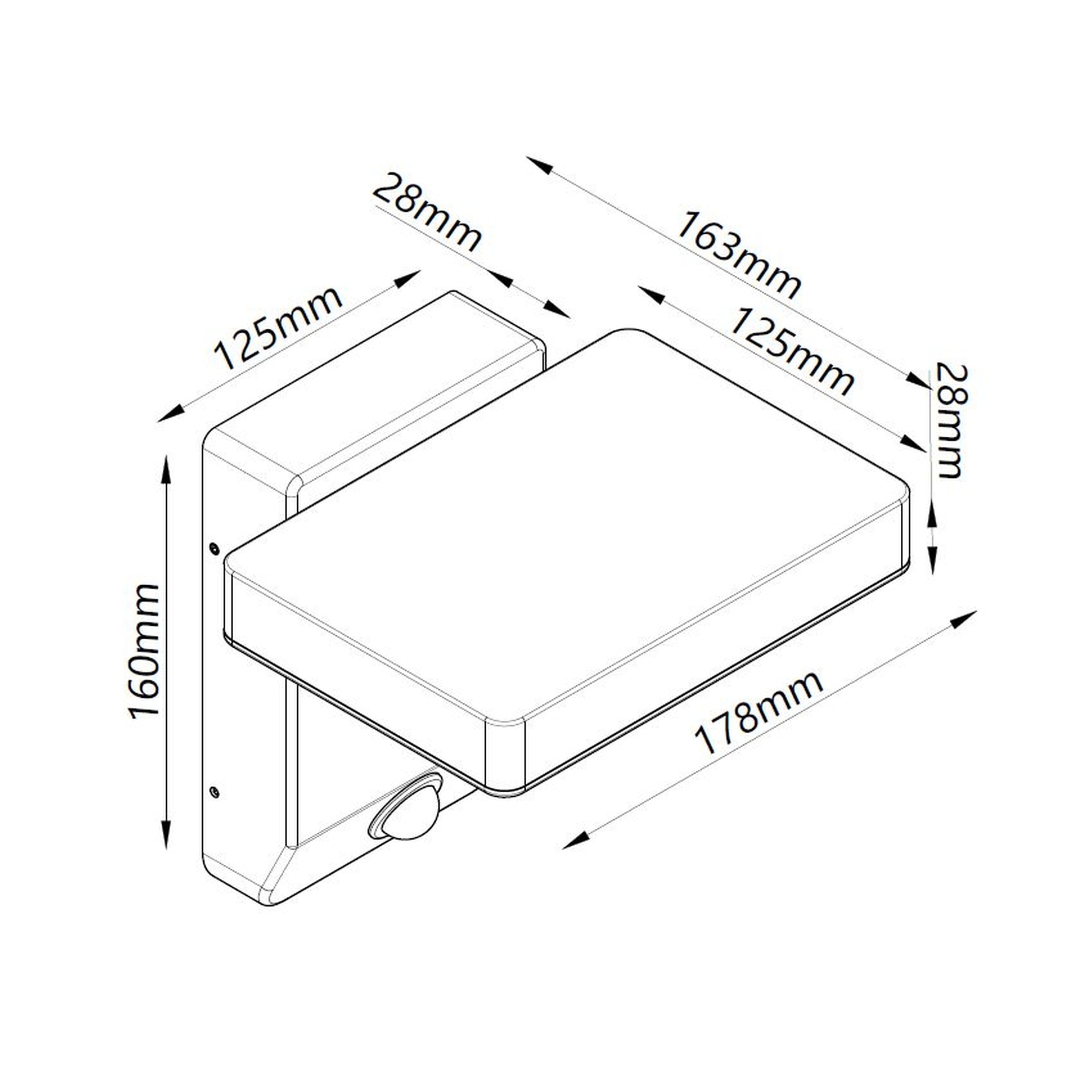 ***OFER/DES*** COOPER * APPLIQUE LED C/SENSORE 20W 3000K NERO