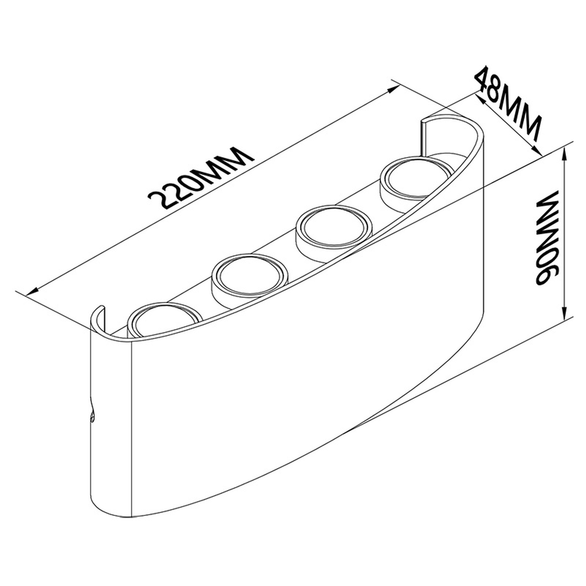 ARCS * APPLIQUE ESTERNO LED 8*1W 3000K BIANCO