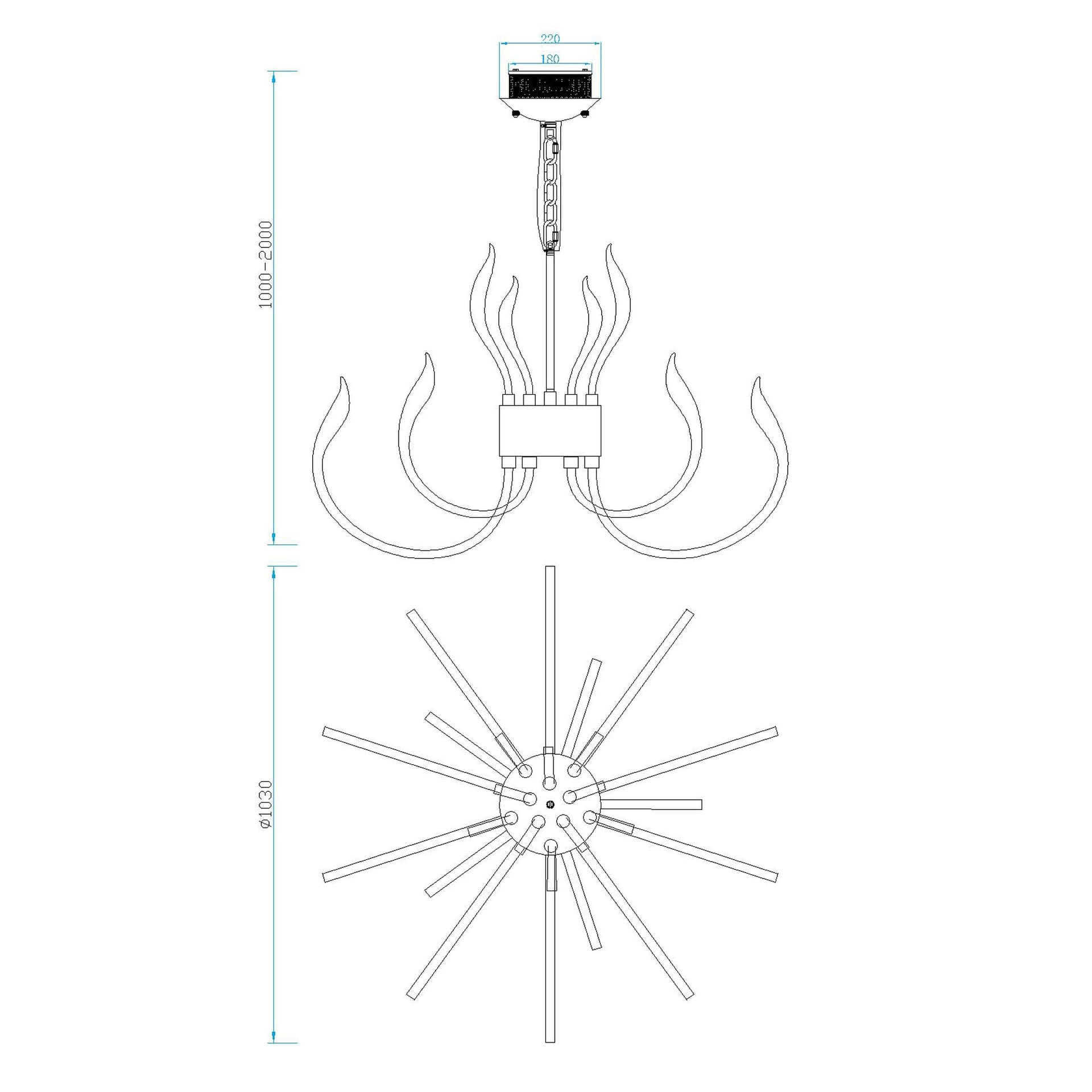 Versailles · Luminaires de plafond · Chrome