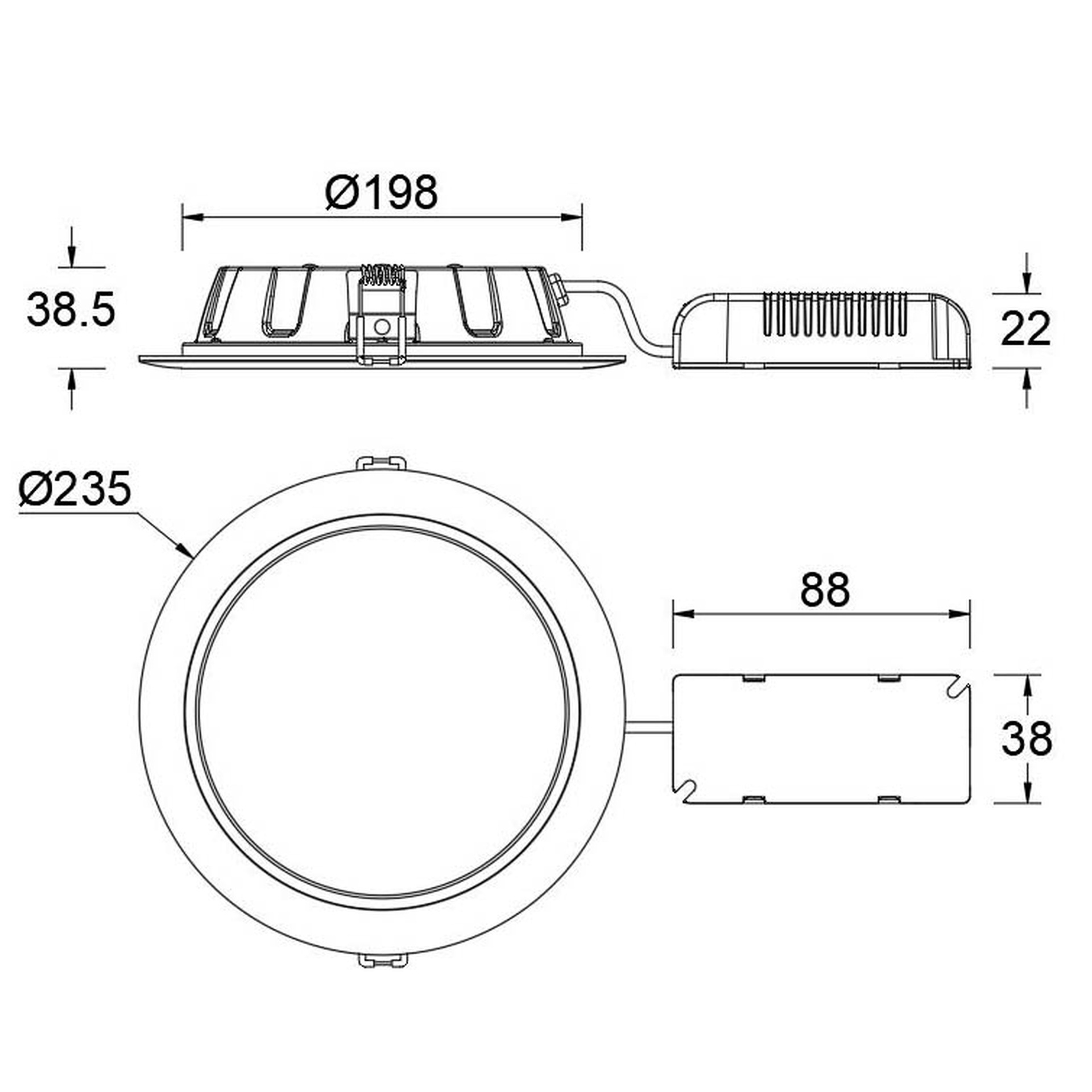 Graciosa * Downlight Led Rotondo - 24,5W - 4000K Ip44