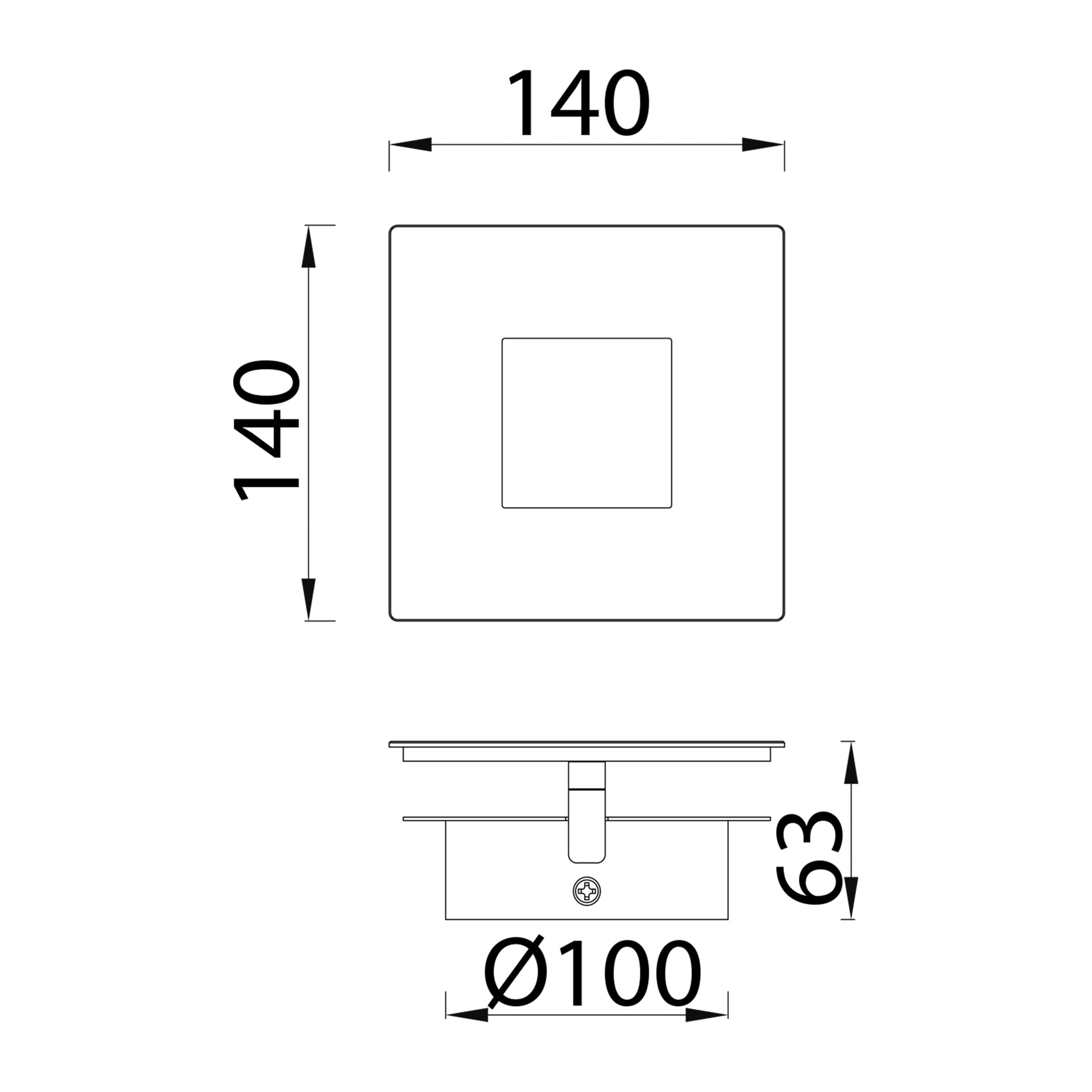 DALIA * APPLIQUE QUADRATO 12W - BIANCO + BIANCO