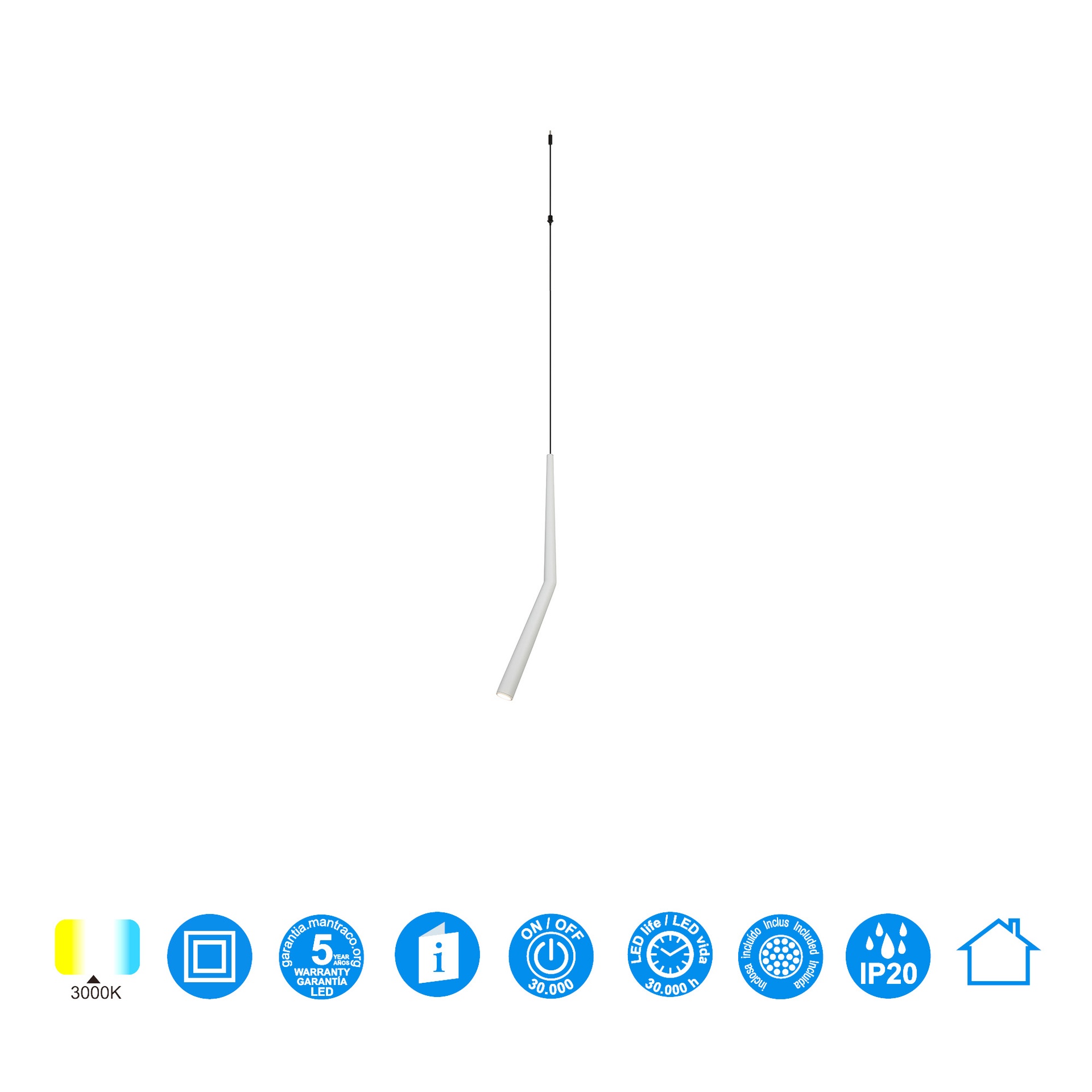 MODULAR LIGHT * SUSPENSION BOOMERANG BLANC