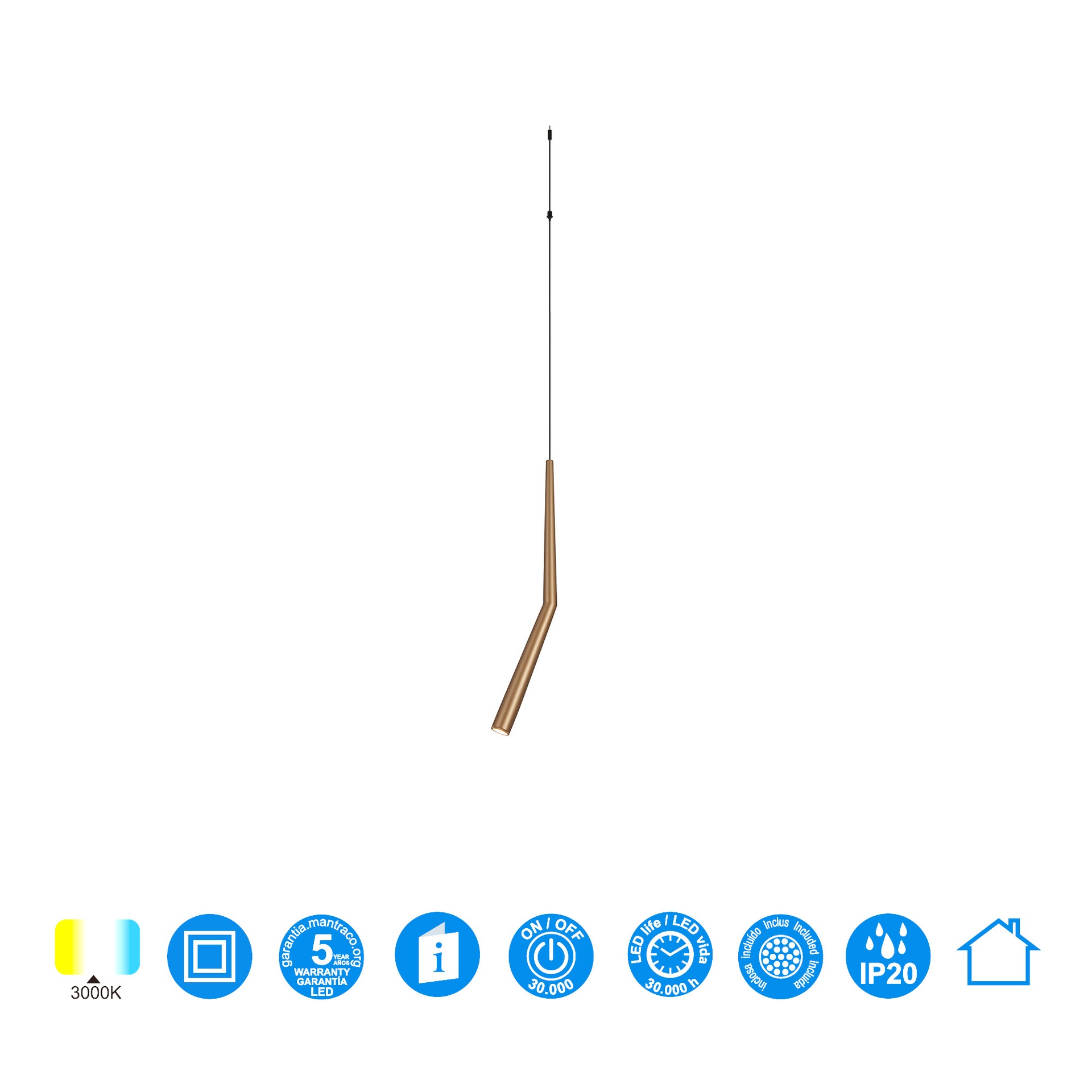 MODULAR LIGHT * PENDANT BOOMERANG GOLD