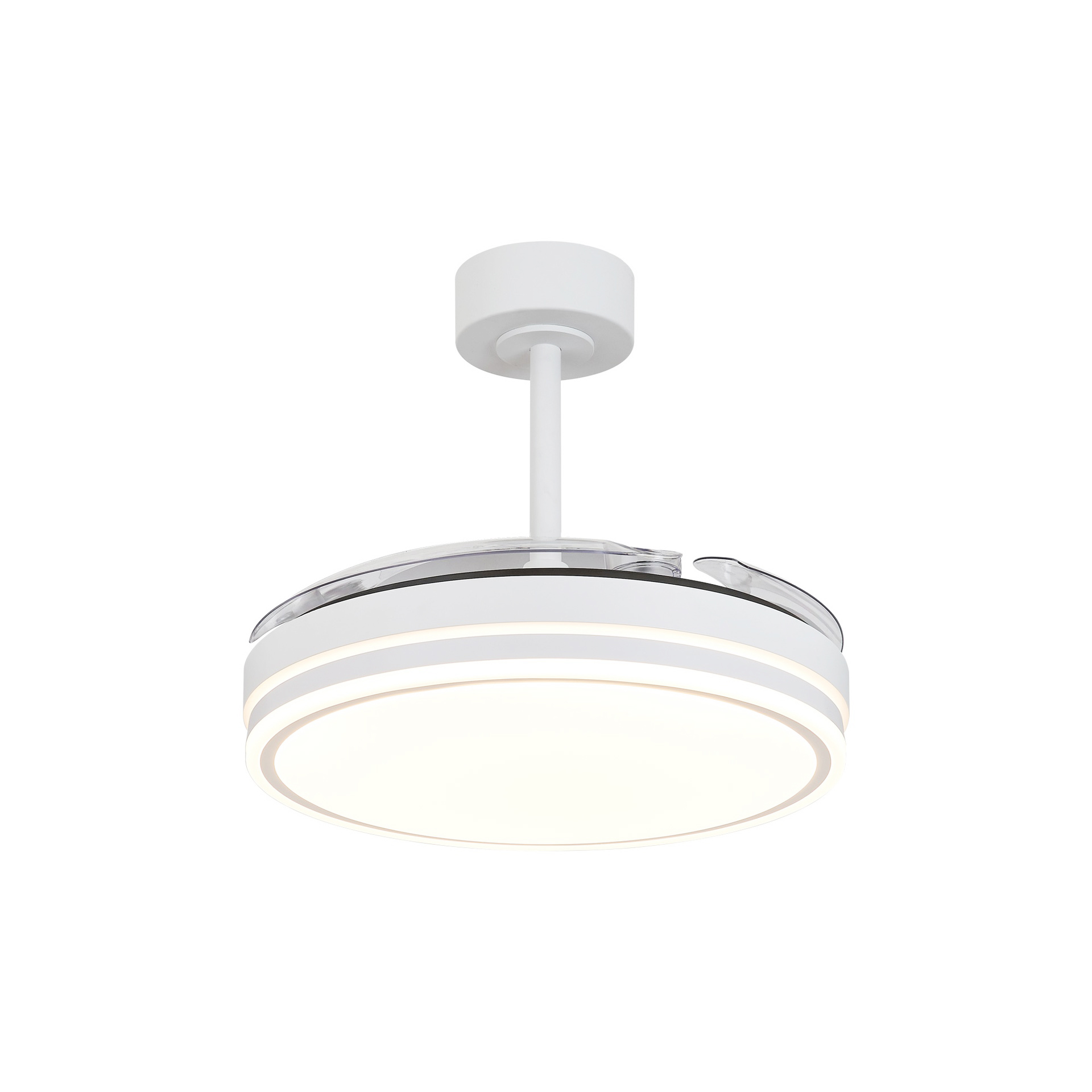 Luna M · Ventilador de aspas desplegables con luz · Blanco