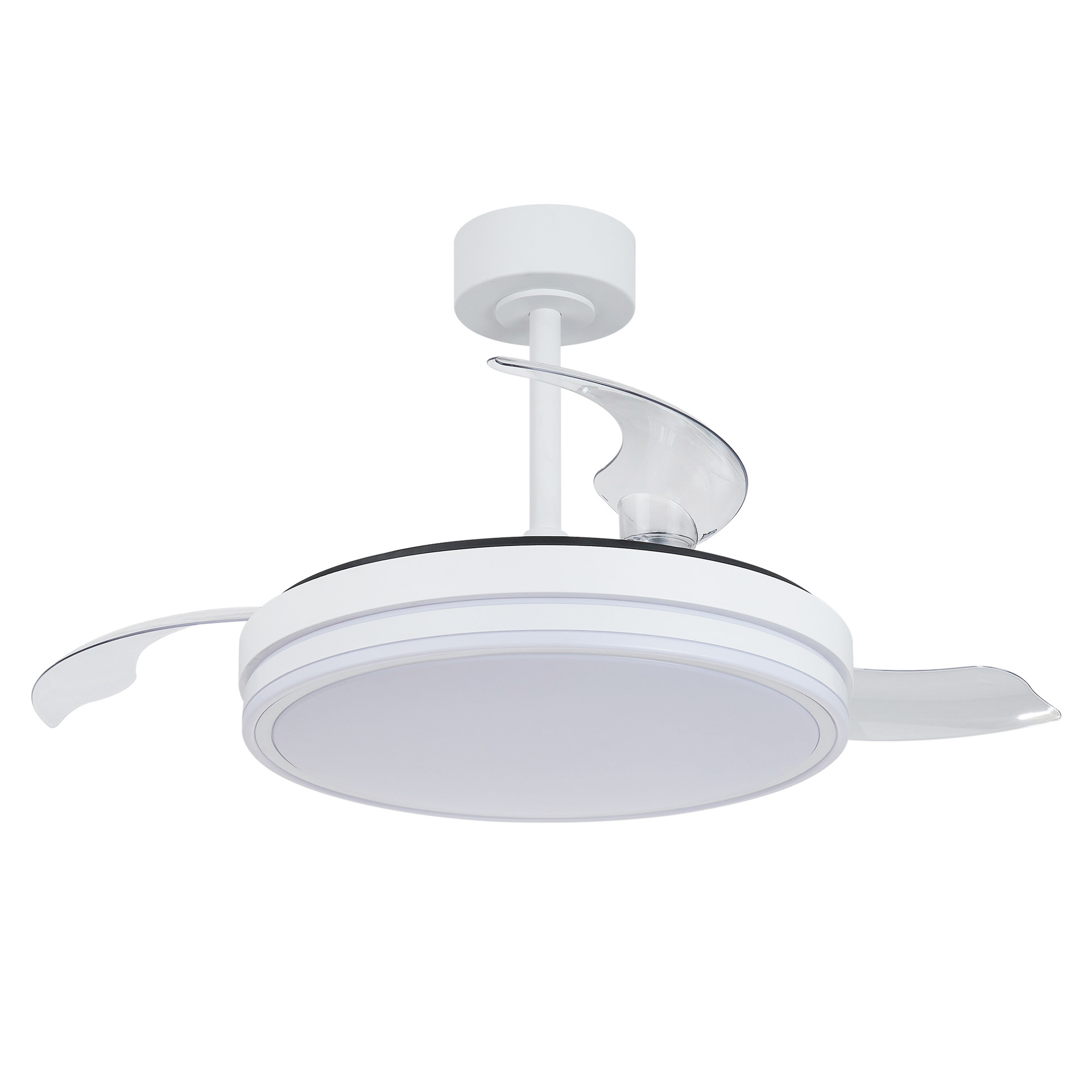 Luna M · Ventilador de aspas desplegables con luz · Blanco