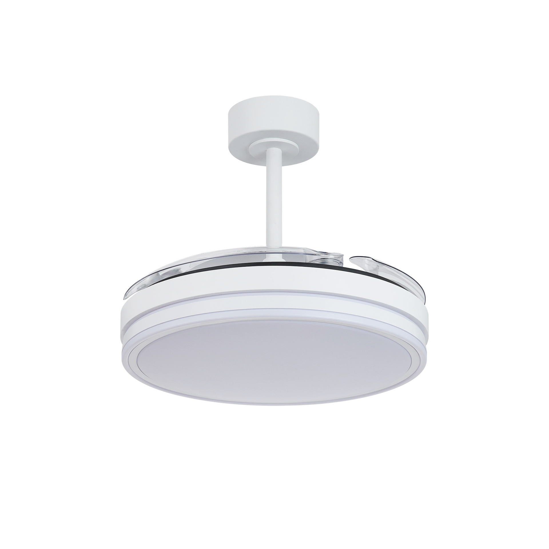 Luna M · Ventilador de aspas desplegables con luz · Blanco