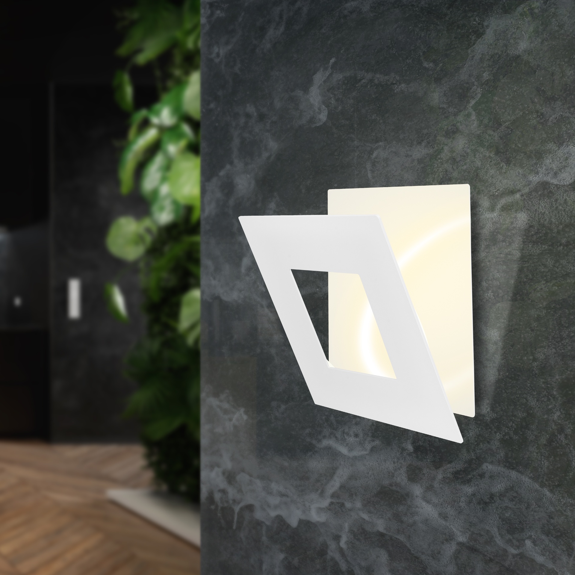 DALIA * SQUARE WALL LAMP 18W - WHITE + WHITE