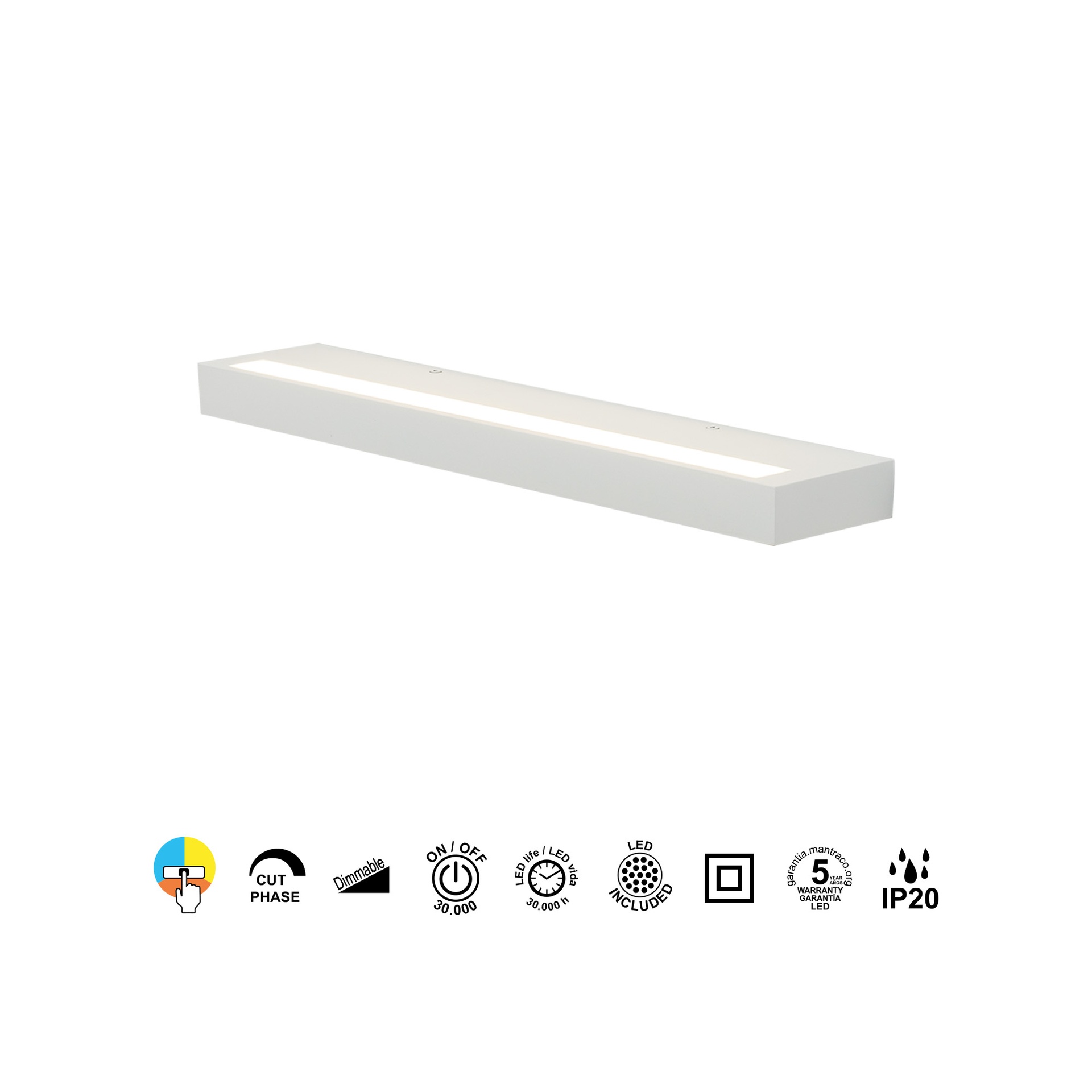 CONIL * WALL LIGHT LED 40W CCT DIM WHITE