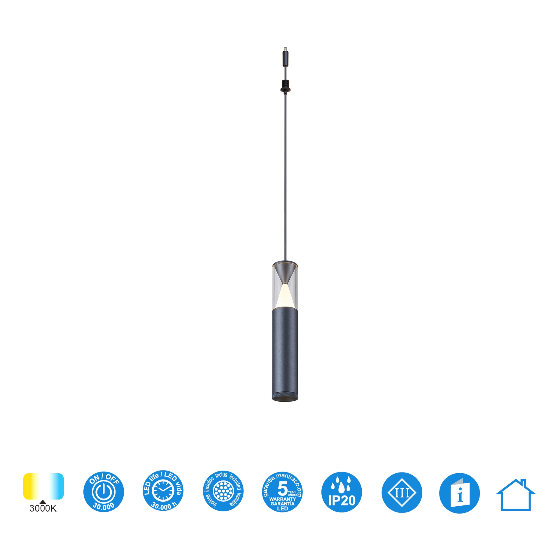 MODULAR LIGHT * COLGANTE SPARK GRIS OSCURO