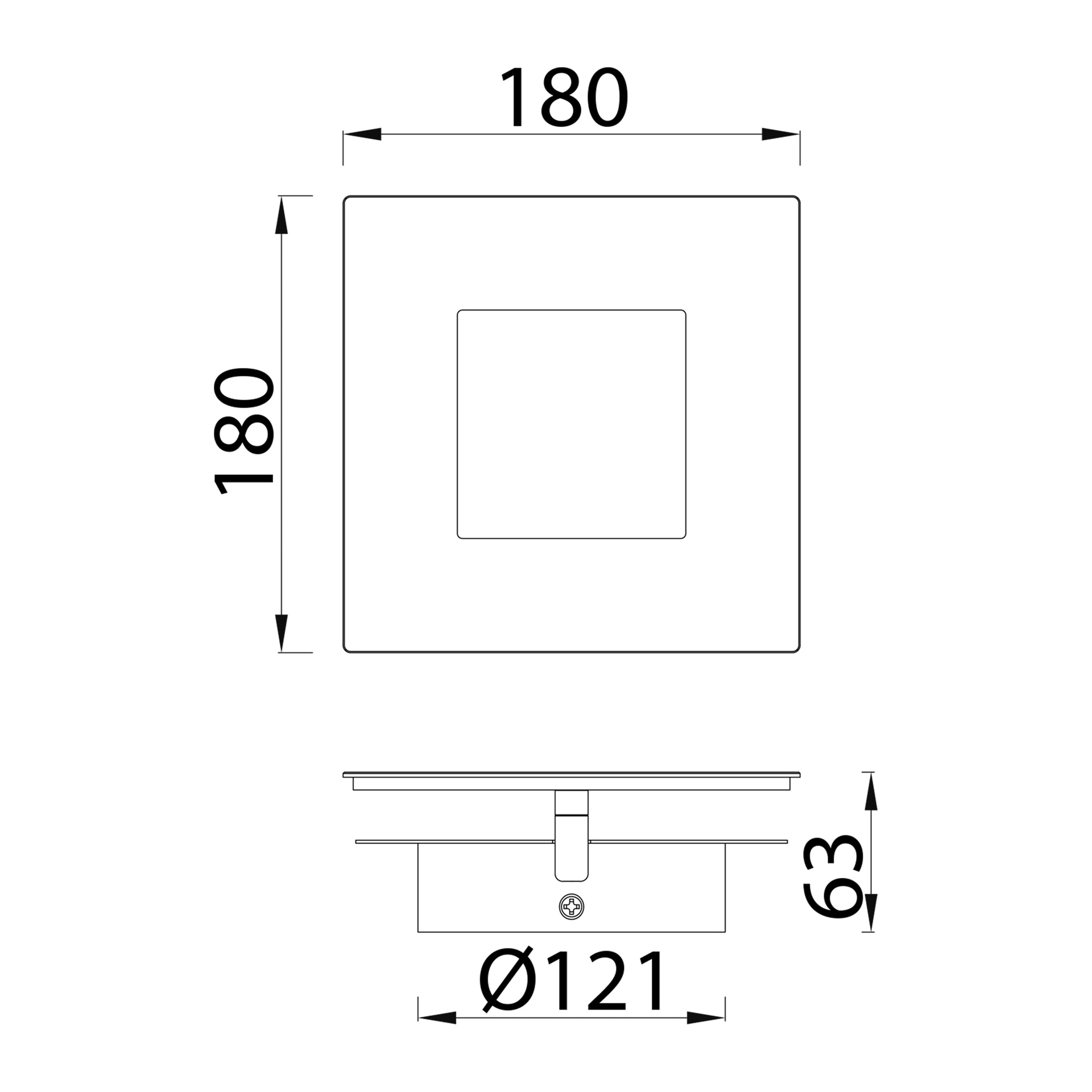 DALIA * SQUARE WALL LAMP 18W - WHITE + WHITE