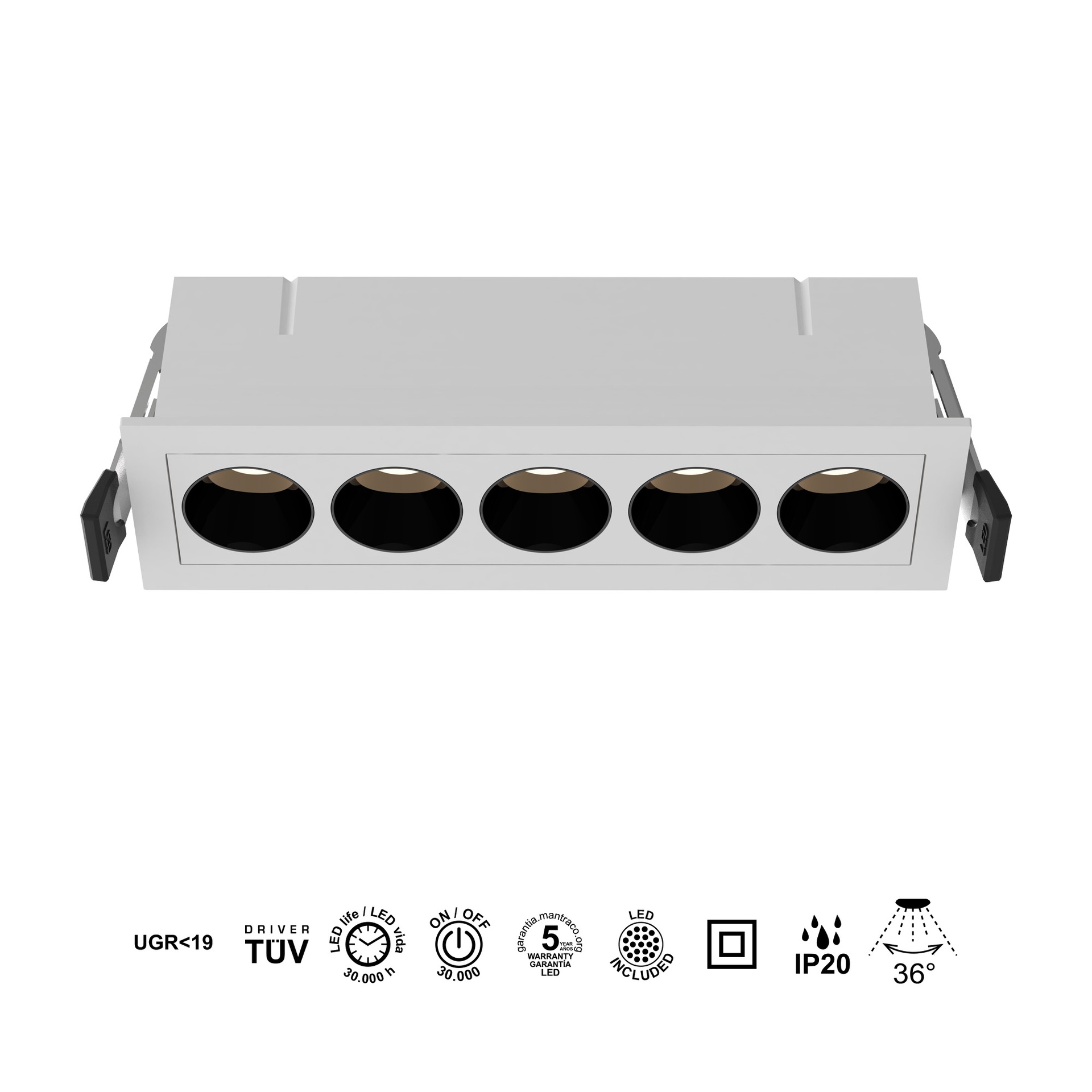 BLAU * RECCESSED SPOT 5L 12W  3000K WHITE