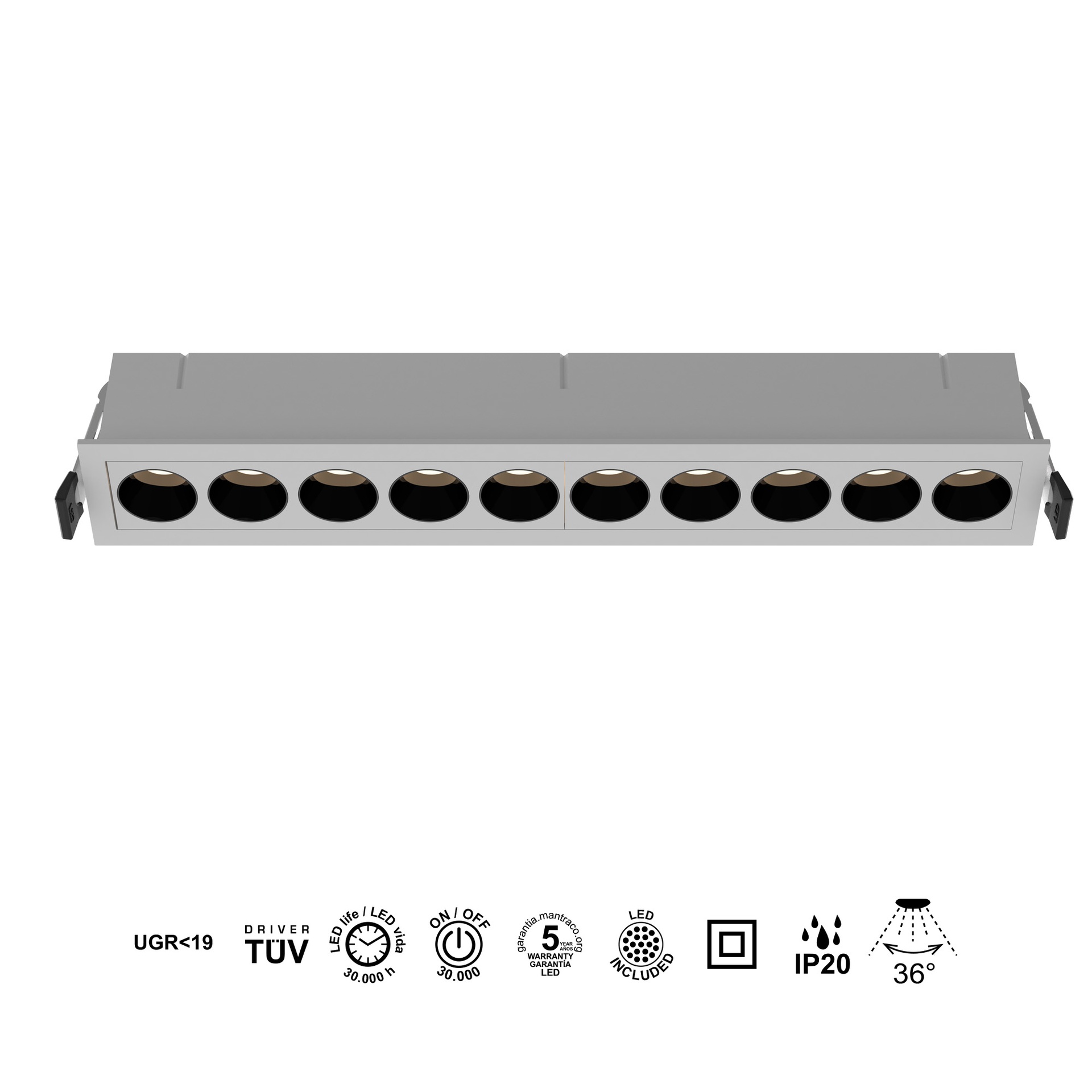BLAU * FOCO EMPOTRAR 10L 24W  3000K BLANCO