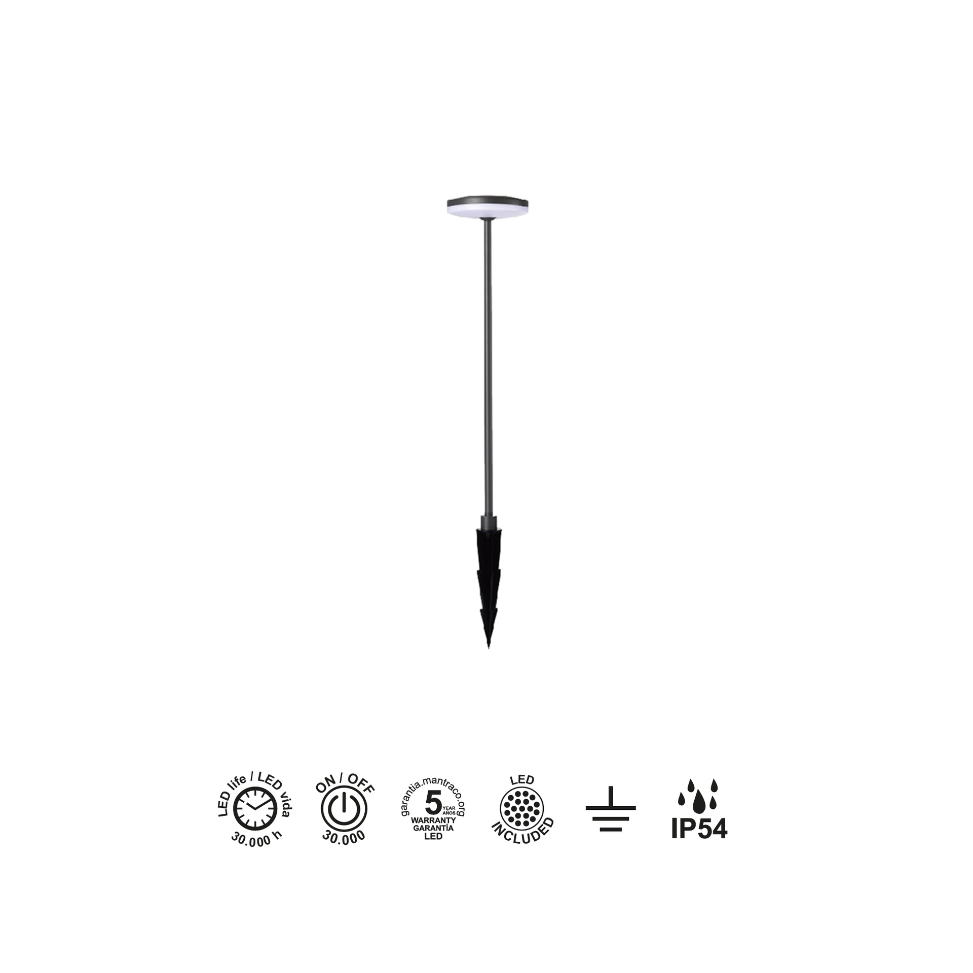 AKITA * LED BOLLARD 12W H.60 3000K BLACK