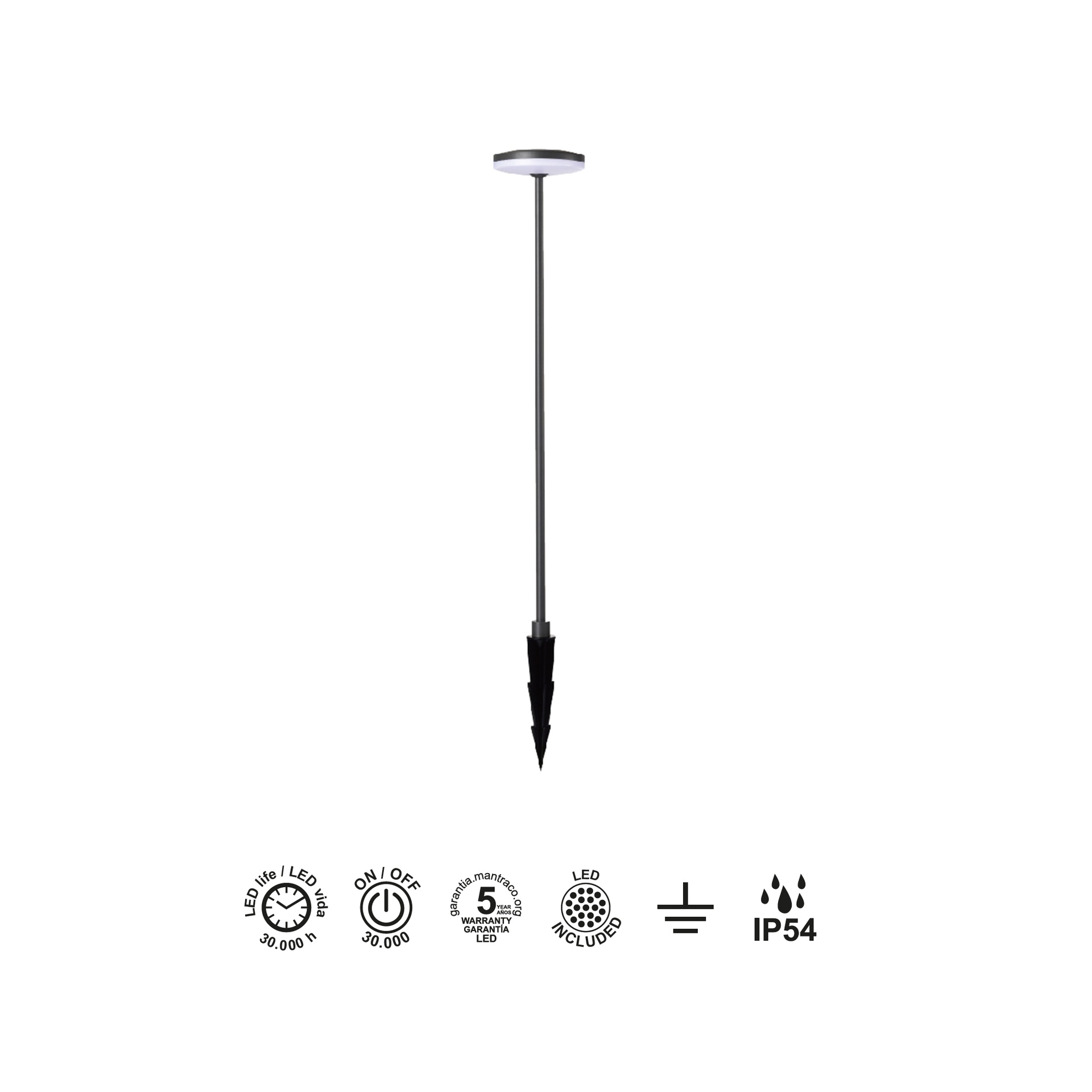 AKITA * LED BOLLARD 12W H.80 3000K BLACK