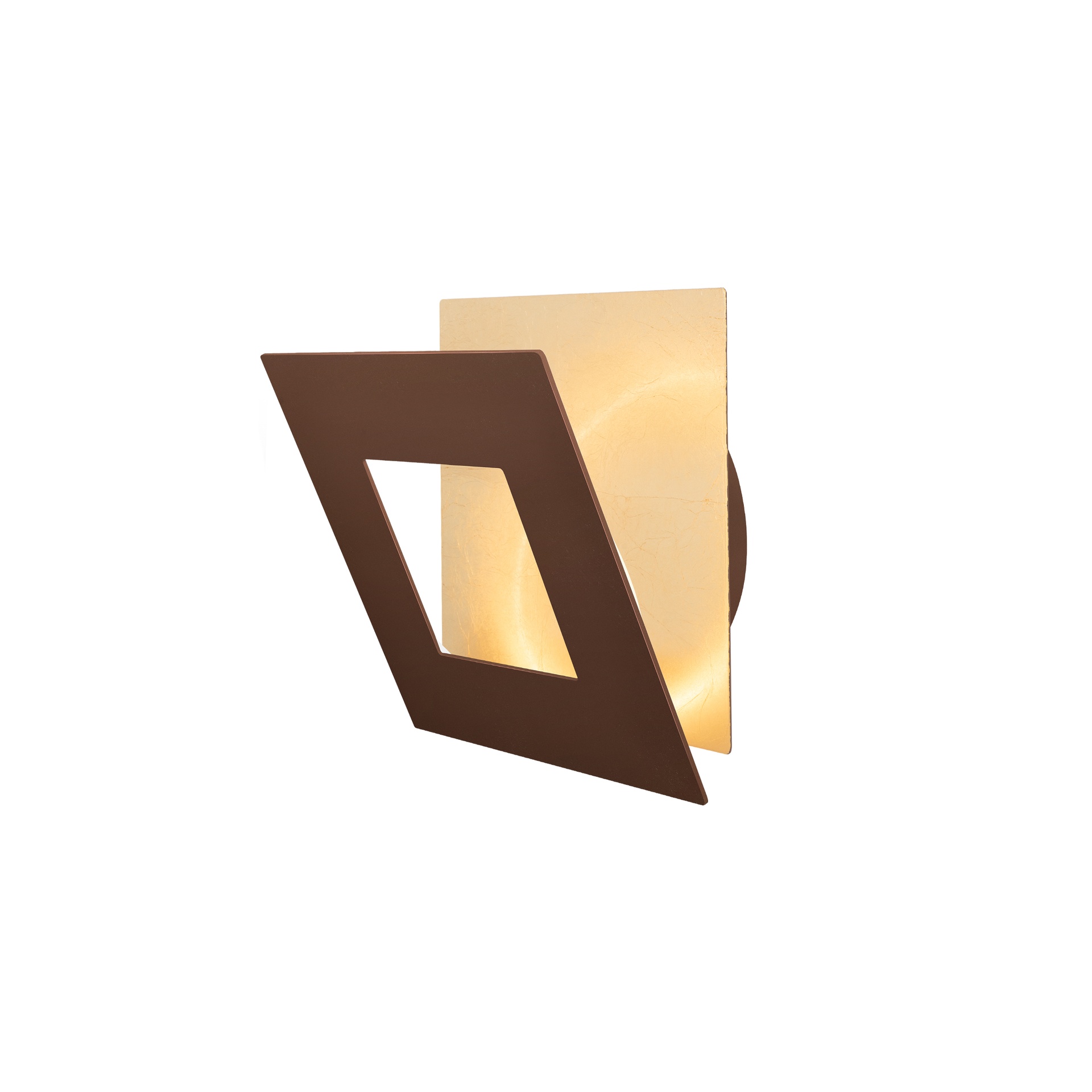 DALIA * SQUARE WALL LAMP 18W - GOLD + CORTEN