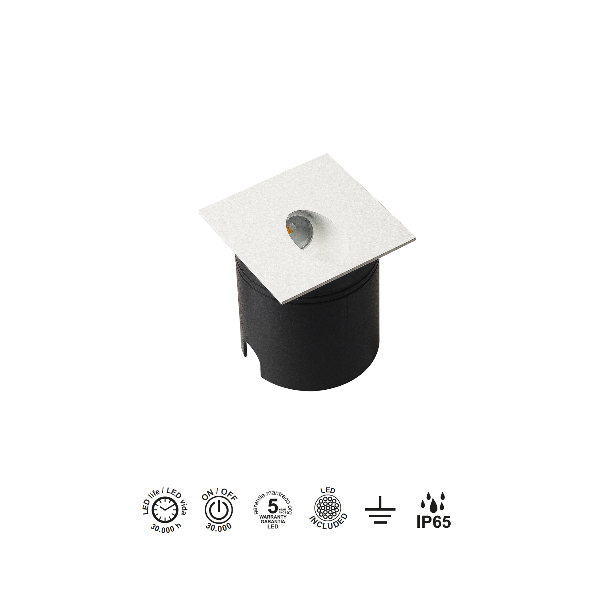 ASPEN * STEP LIGHT  (SQUARE)  3W 3000K WHITE