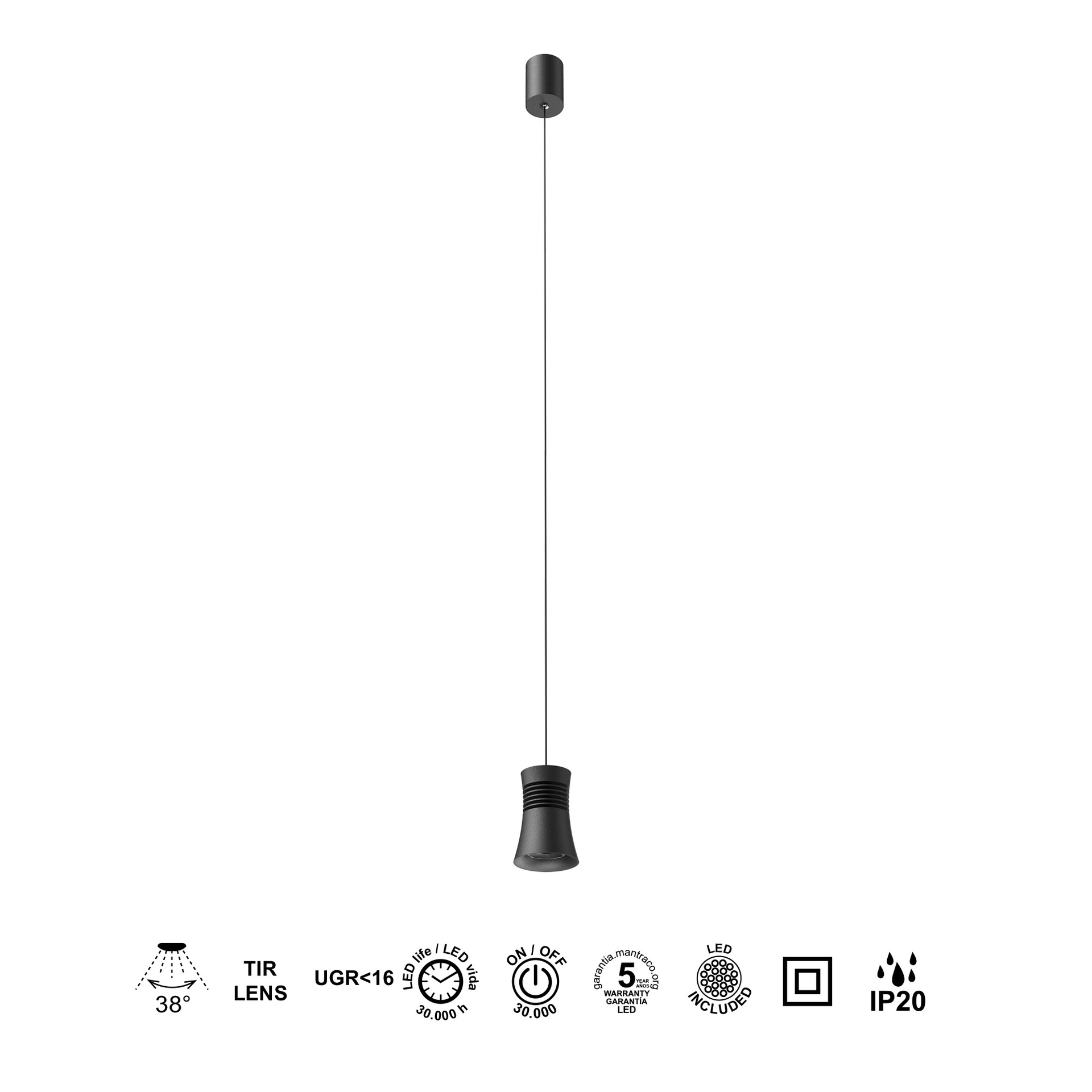 ***OFER/DES*** PAGODA * SOSPESO LED  12.5W 3000K NERO