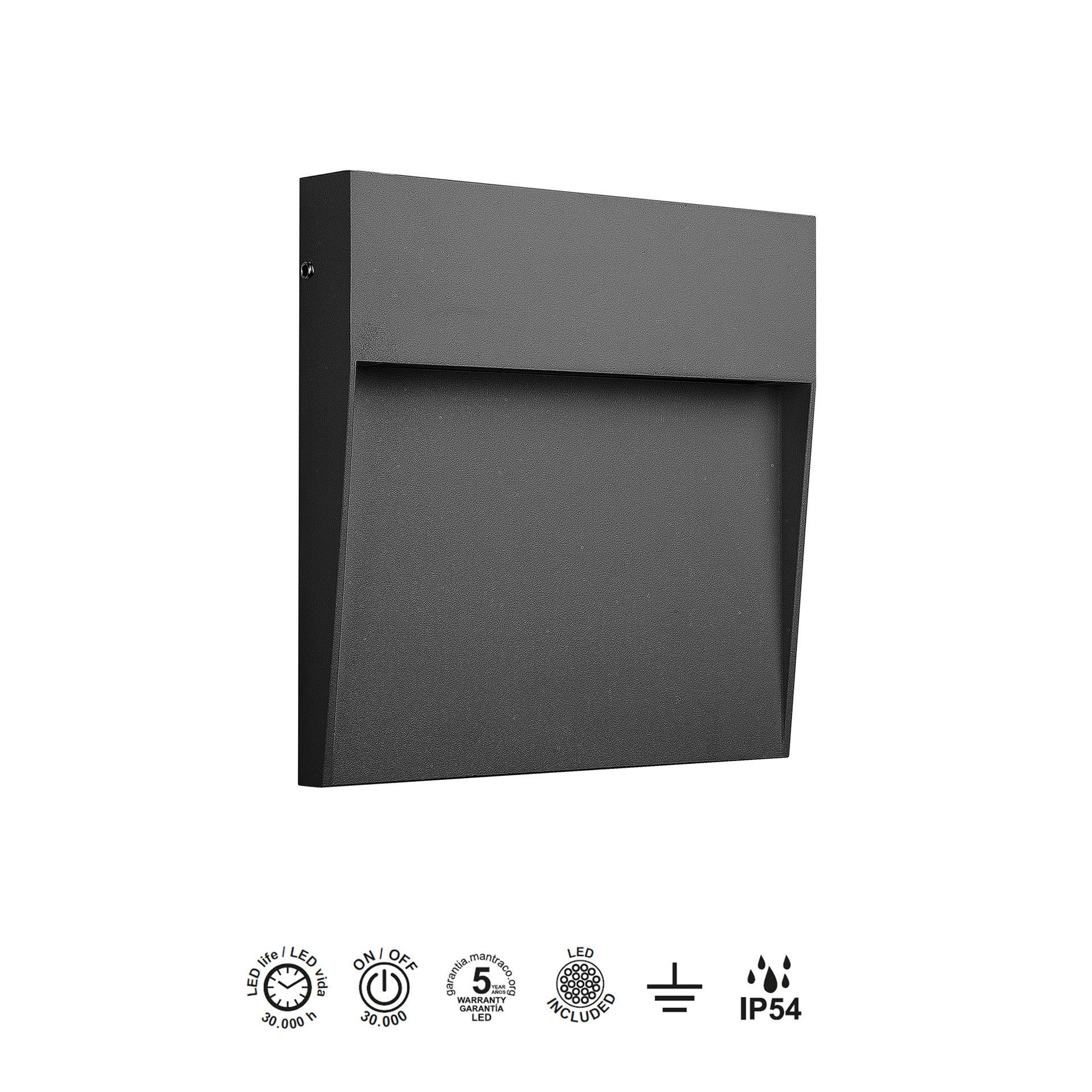 BAKER * STEP LIGHT  (SQUARE)  3W 3000K DARK GREY