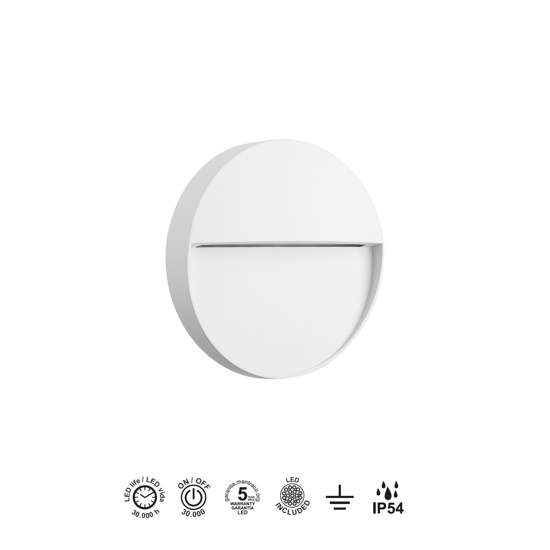 BAKER * STEP LIGHT  (ROUND)  3W 3000K WHITE