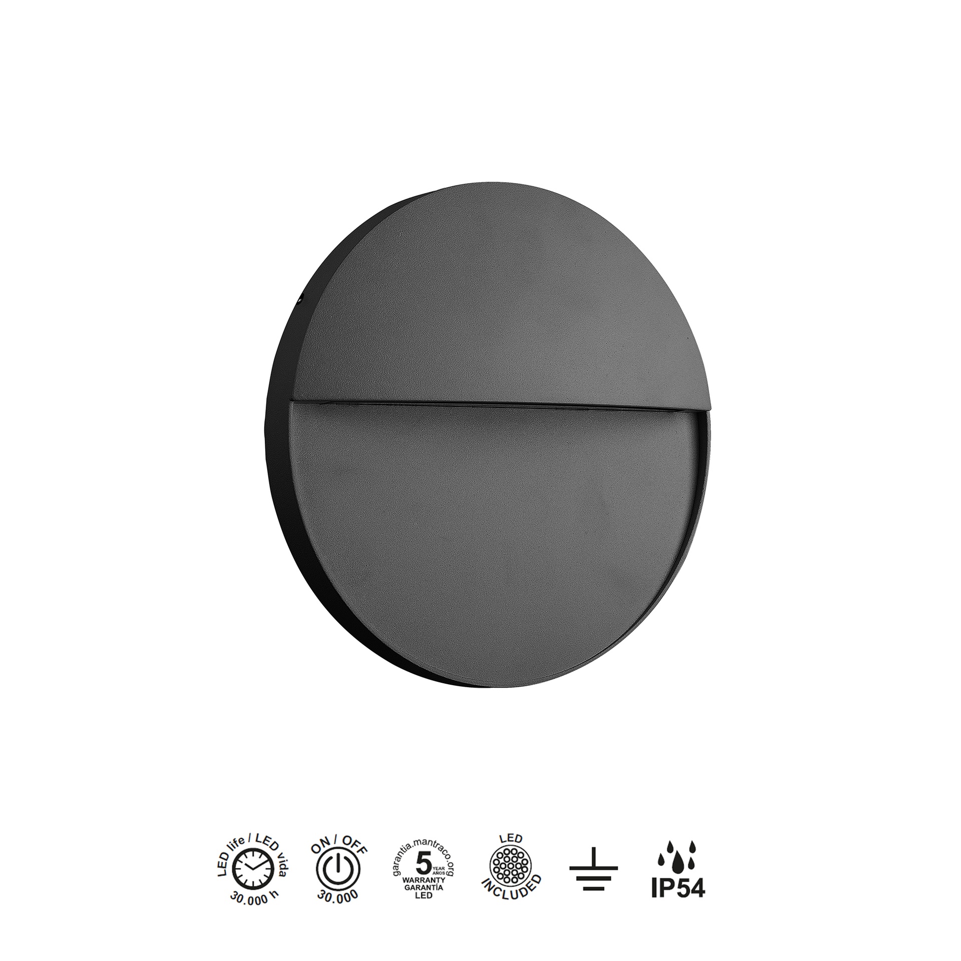 BAKER * STEP LIGHT  (ROUND)  6W 3000K DARK GREY