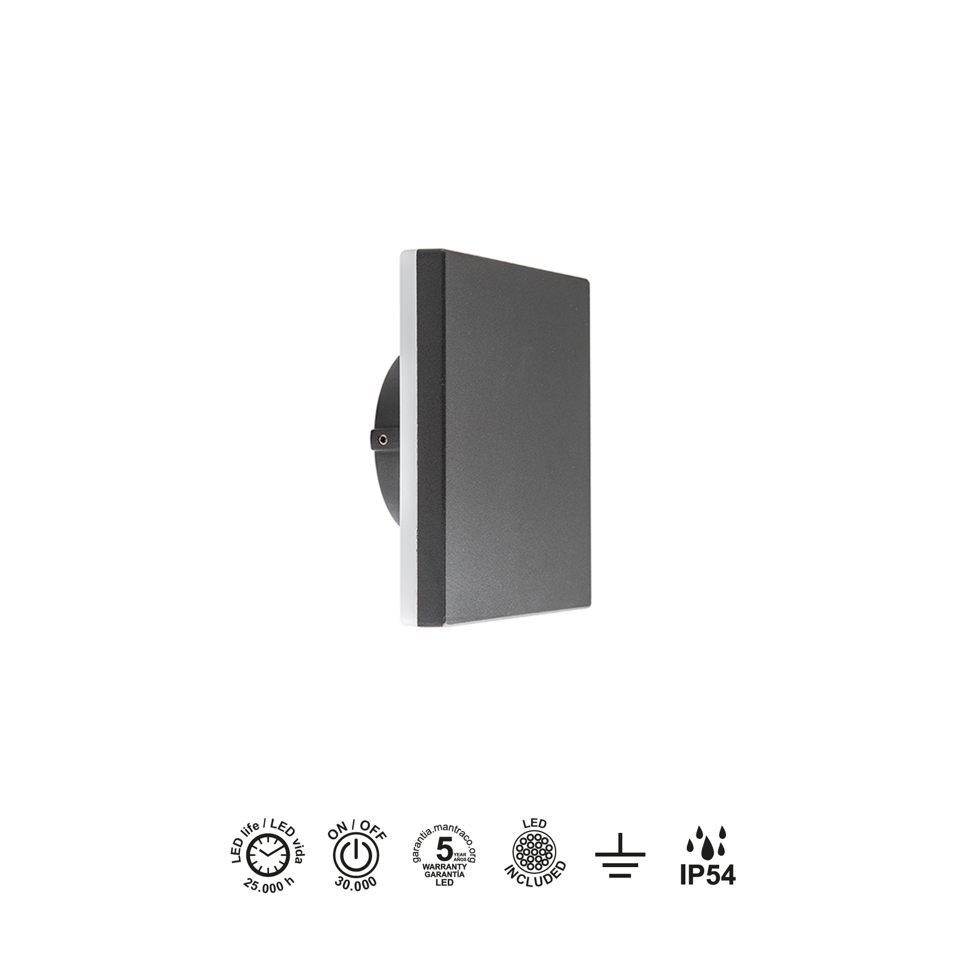 Bora · Luminarias de pared · Gris Oscuro