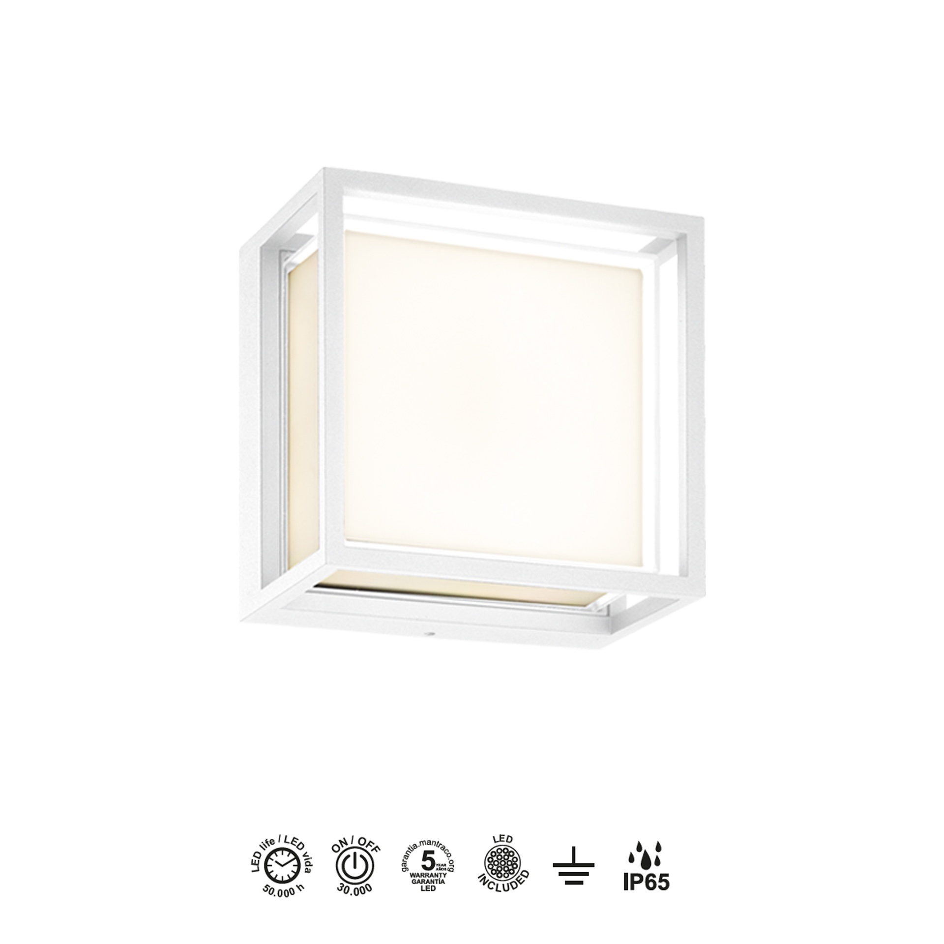 CHAMONIX * PLAFONIERA/APPLIQUE ESTERNO BIANCO LED IP65  -9W - CCT 2700K-3200K-4000K