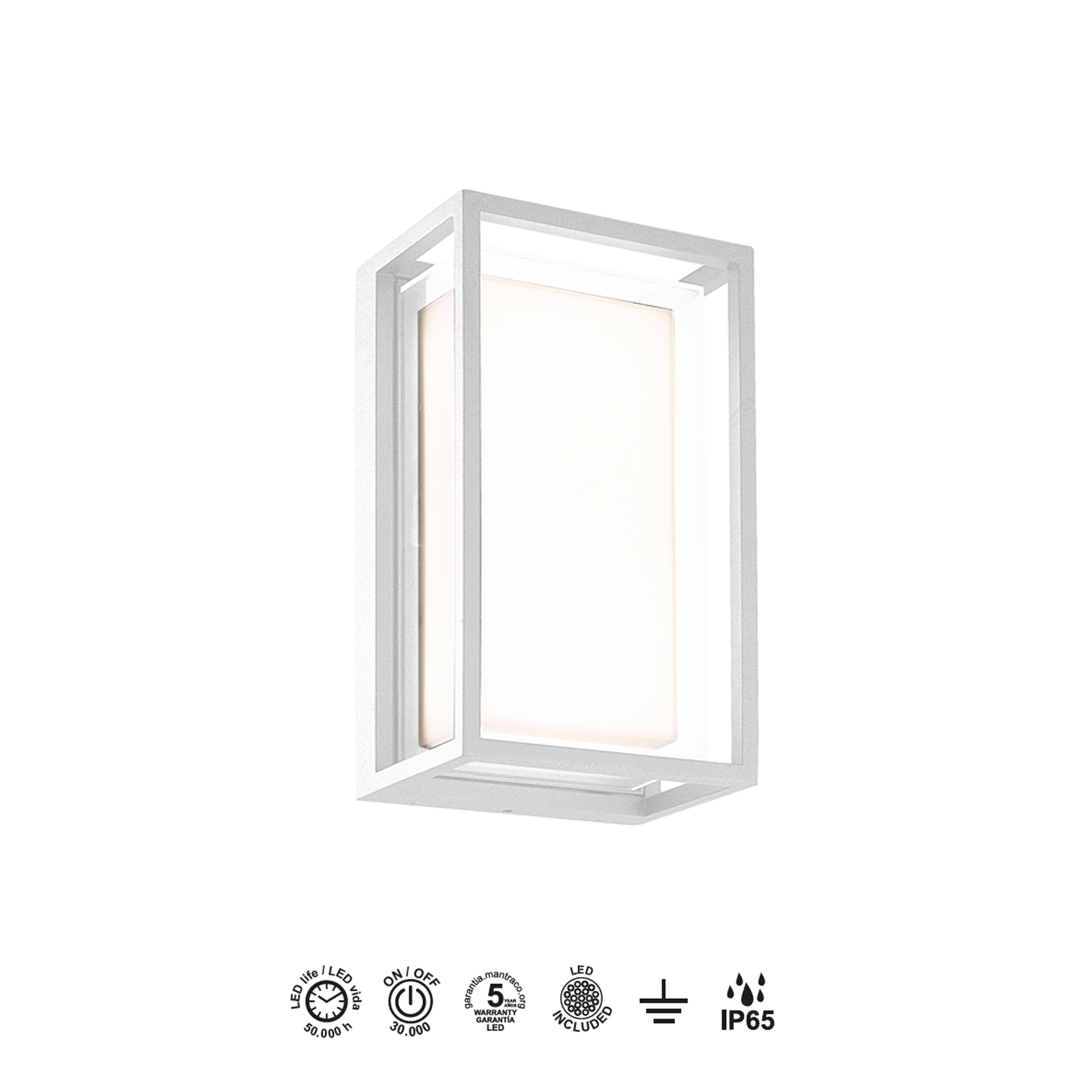 CHAMONIX * EXTERIOR WALL LAMP WHITE  LED IP65 - 9W - 3000K