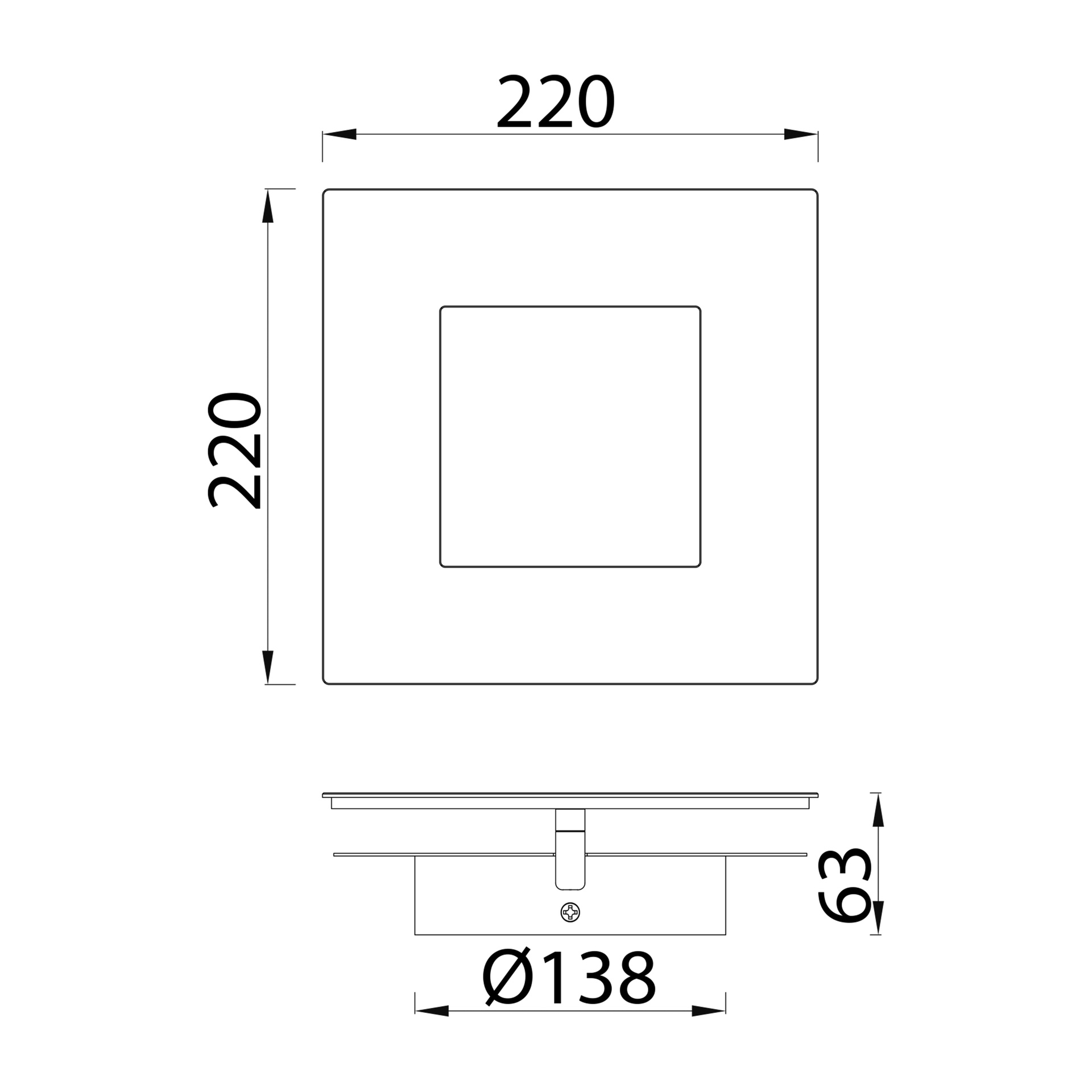DALIA * APPLIQUE QUADRATO 24W - ORO + CORTEN