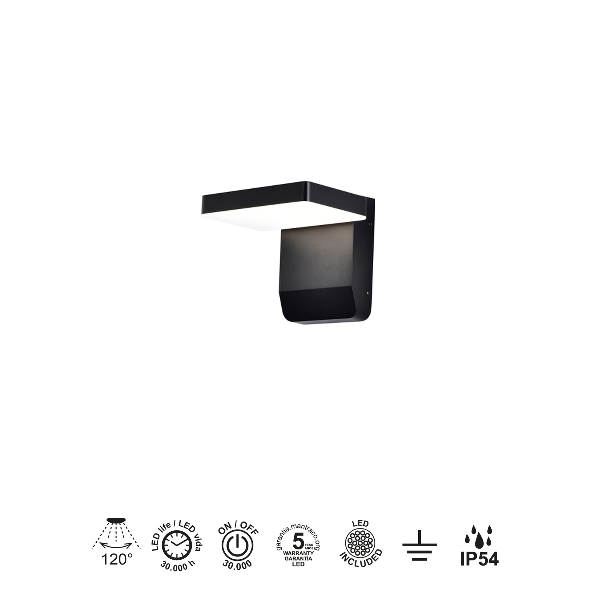 ***OFER/DES*** COOPER * APPLIQUE MURALE LED NOIRE 20W 3000K