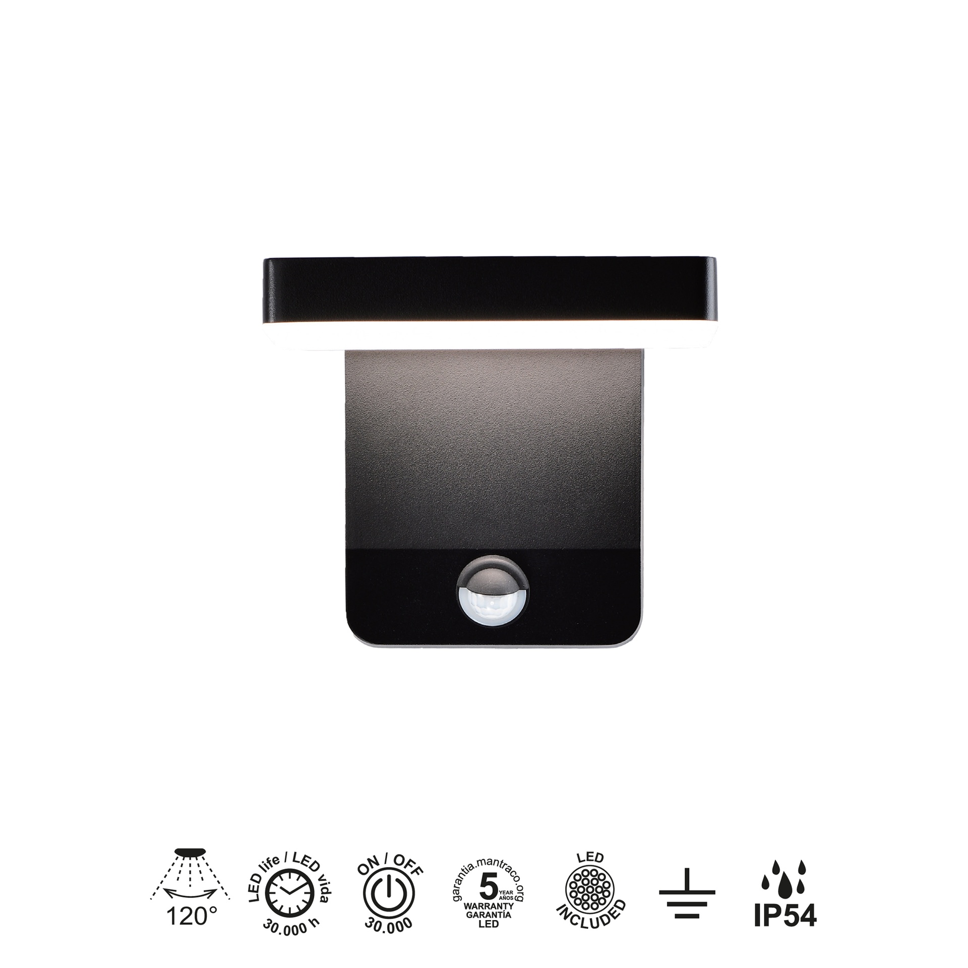 ***OFER/DES*** COOPER * APPLIQUE LED C/SENSORE 20W 3000K NERO
